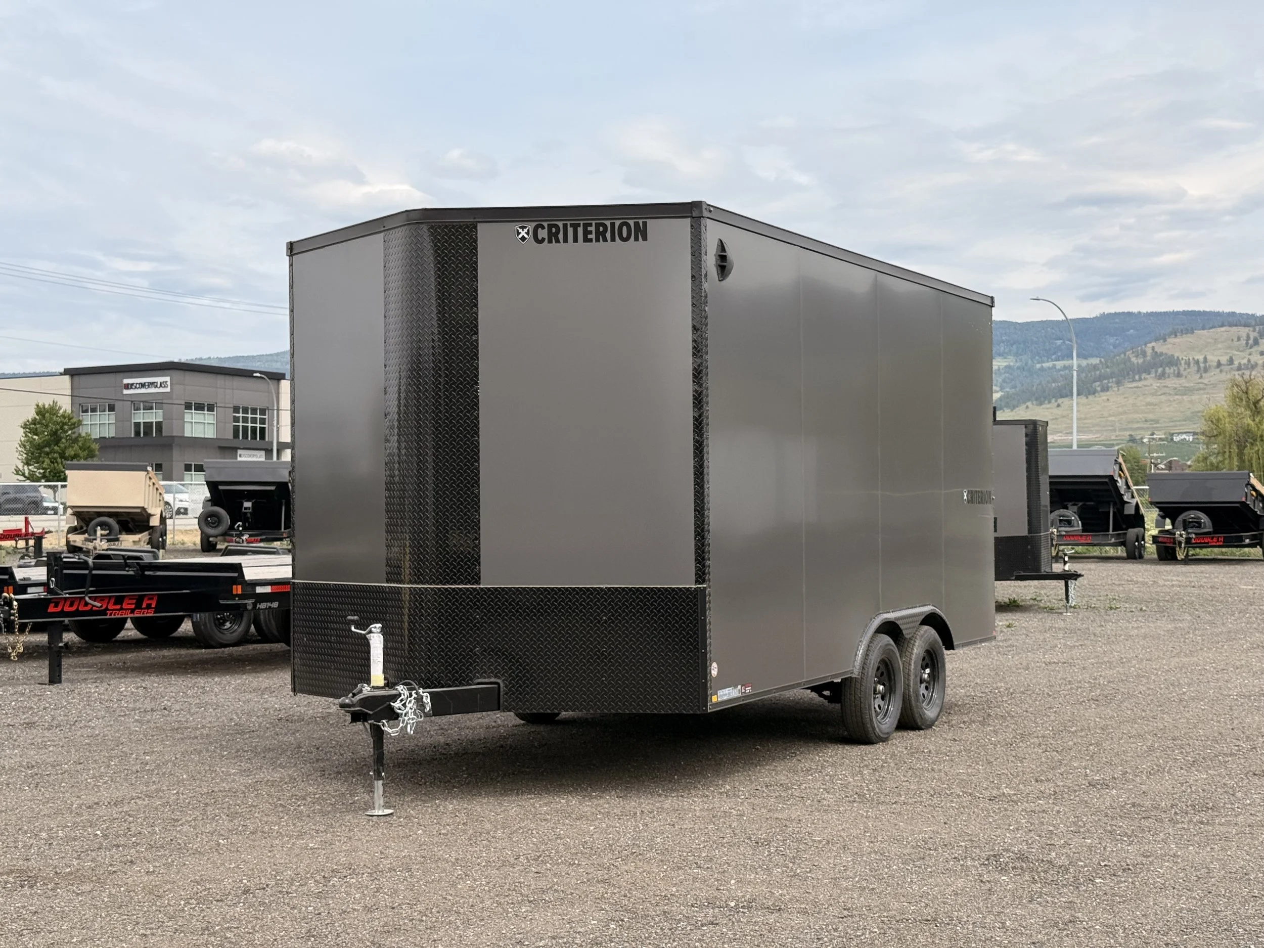 Criterion 8.5`x 16` Plus V Nose Enclosed trailer (Tandem axle / Ramp / Grey)