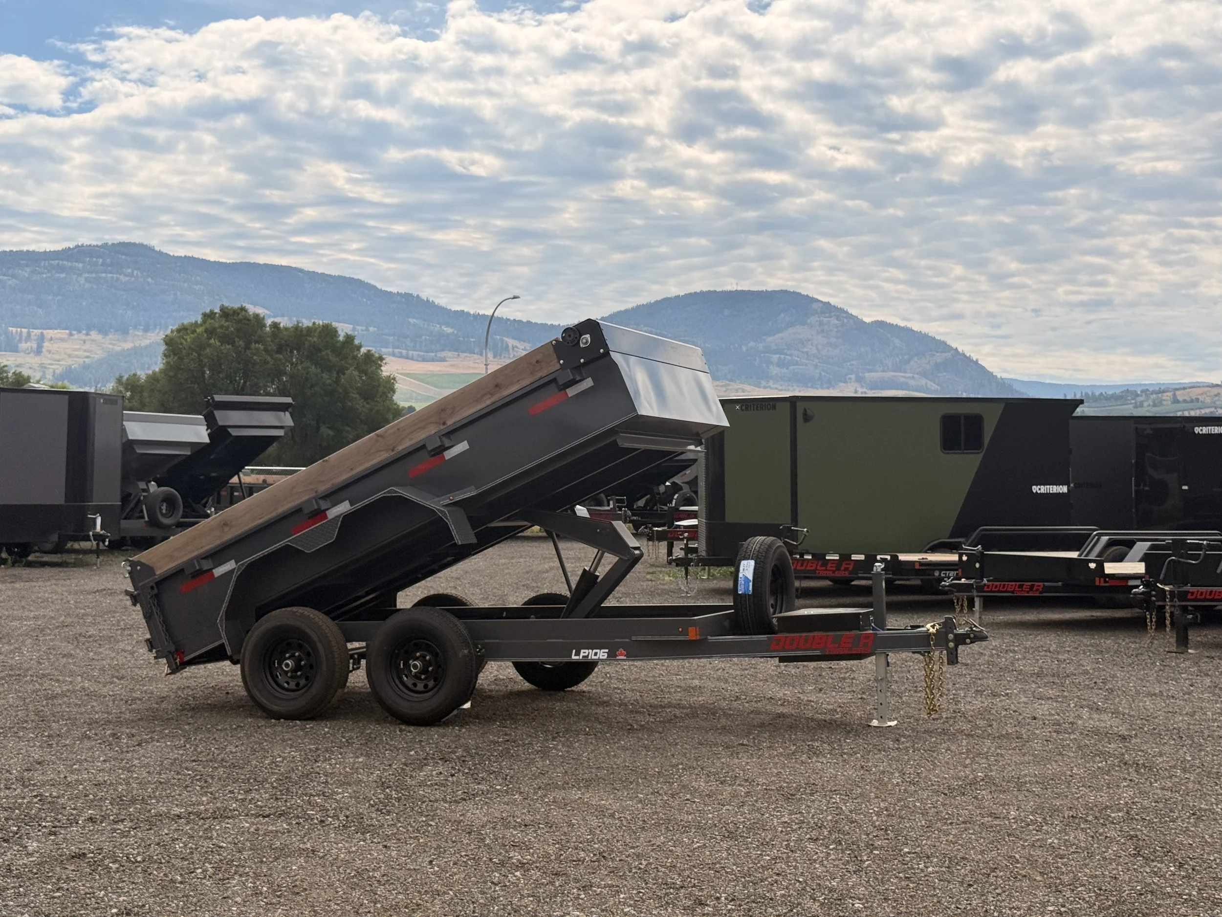 Double A LP106-12 Dump Trailer (6' W X 12' L) 5000k Axles Metallic Grey