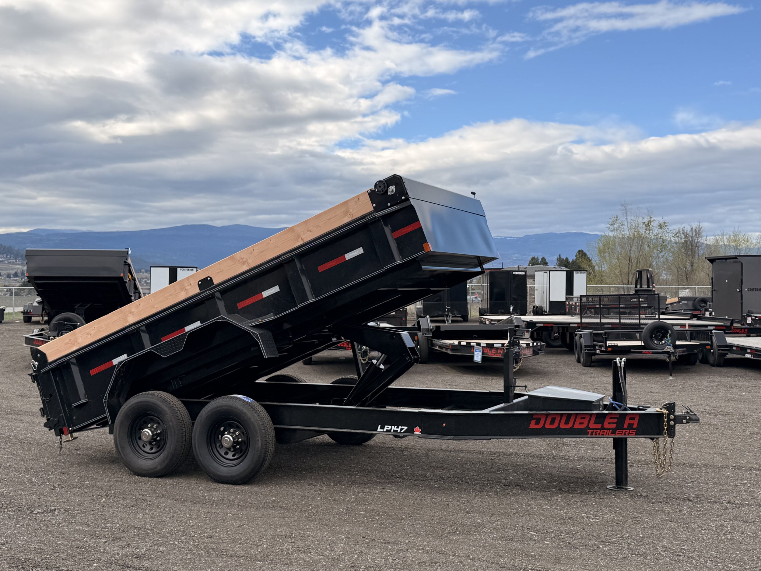 Double A Pro Series LP147-14 Dump Trailer (7' W X 14' L) 7000k Torsion Axles with Hydraulic Jack