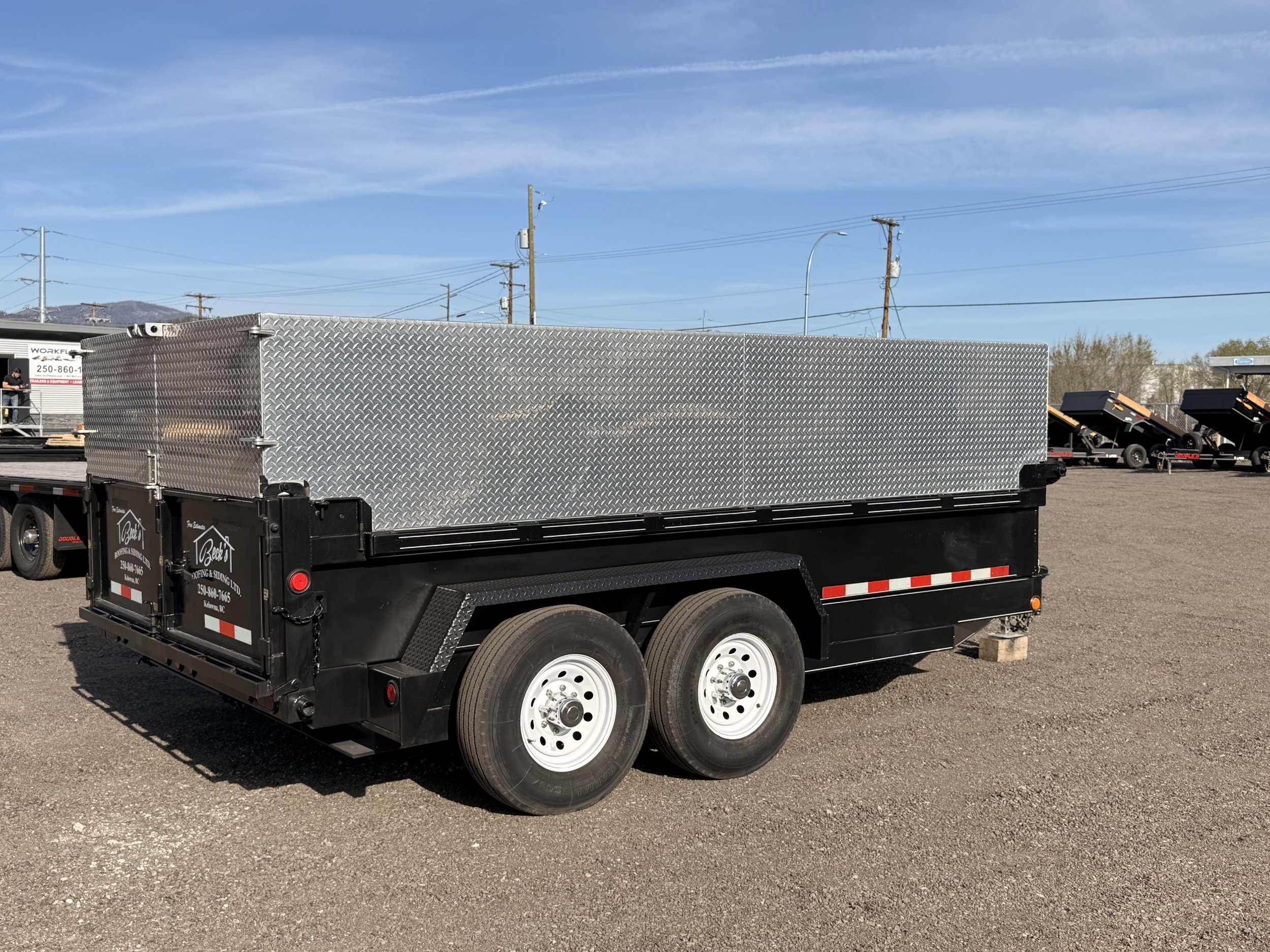 USED Trailtech L270HD 7′ x 14′ Dump Trailer with Custom made Aluminum high sides