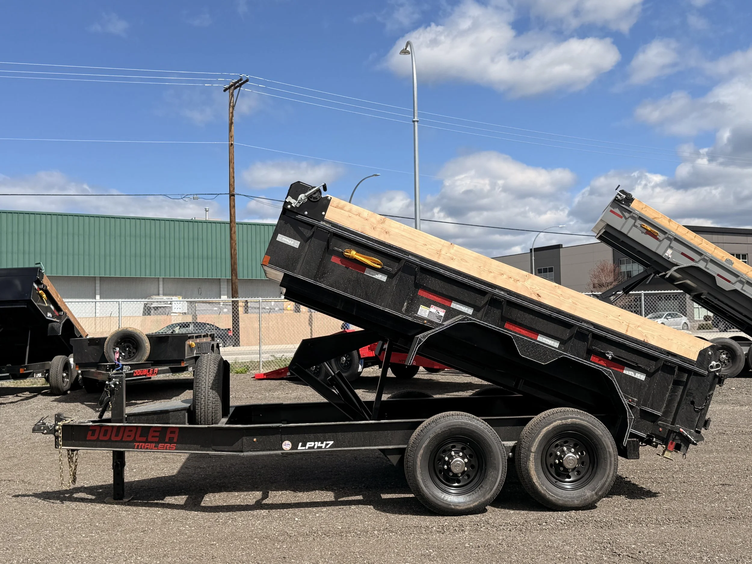 Double A Pro Series LP147-12 Dump Trailer (7' W X 12' L) 7000k Axles Black