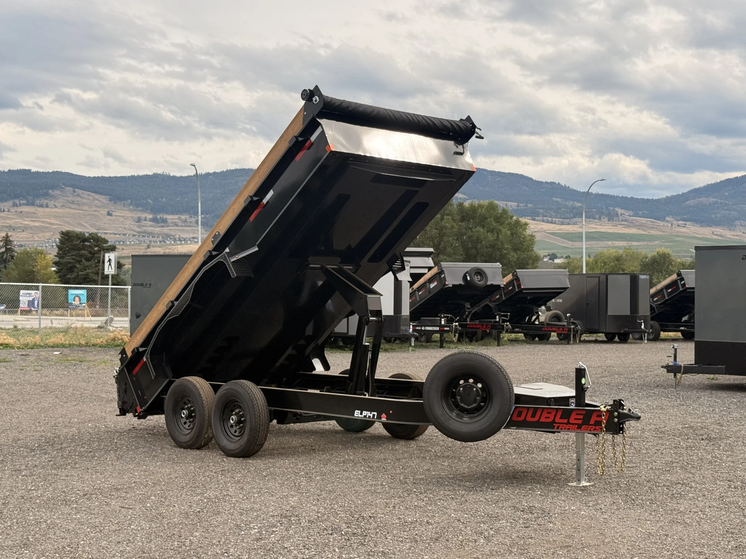 Double A ELP147-14 Dump Trailer (7' W X 14' L) 7000k Axles