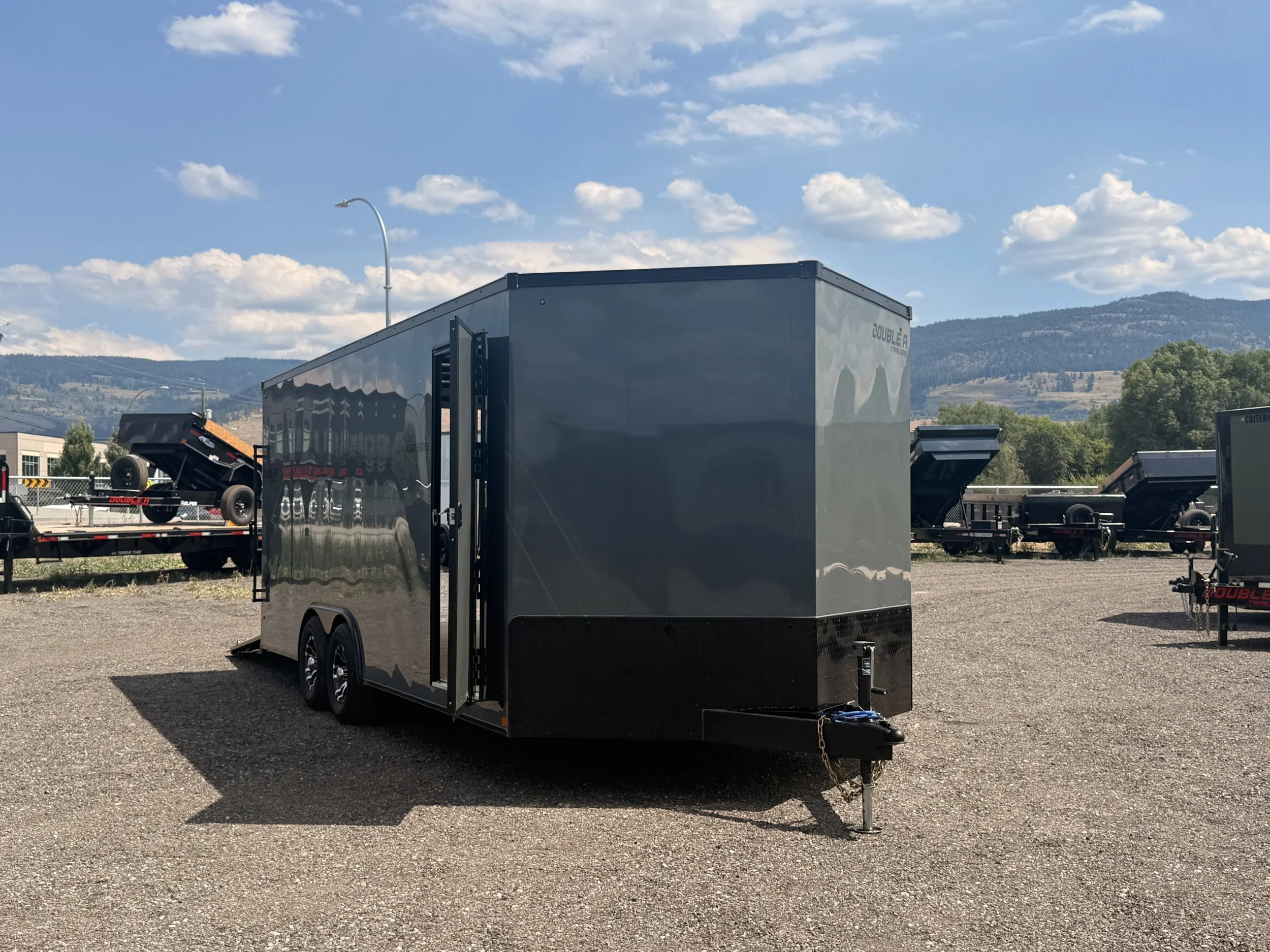 Double A Rugger Series Enclosed 8.5`x 20` Cargo Trailer (Tandem axle / Ramp door / Slate Grey)