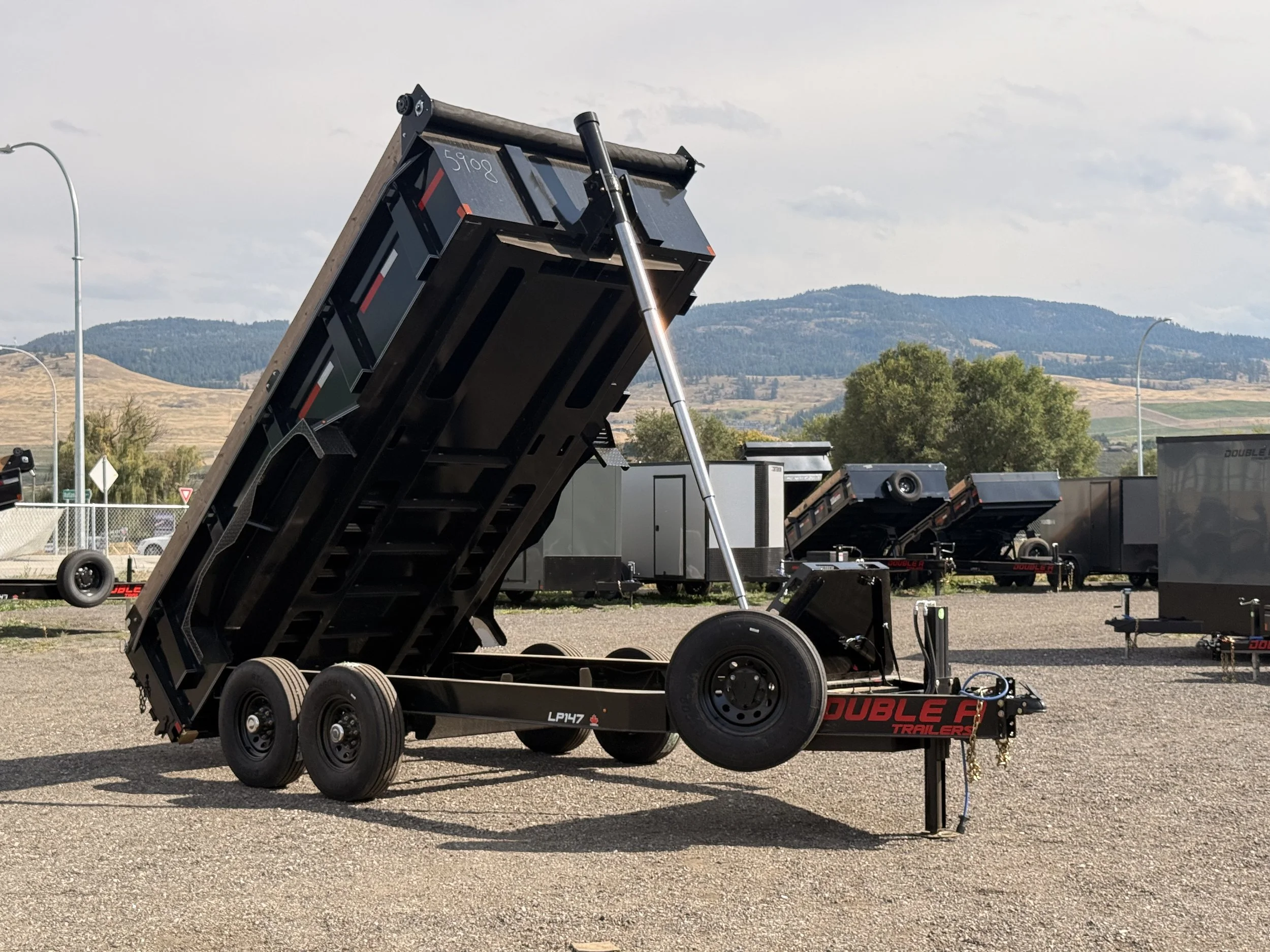 Double A TrailProX Series LP147-14 Dump Trailer (7' W X 14' L) 5 Stage Telescopic Ram