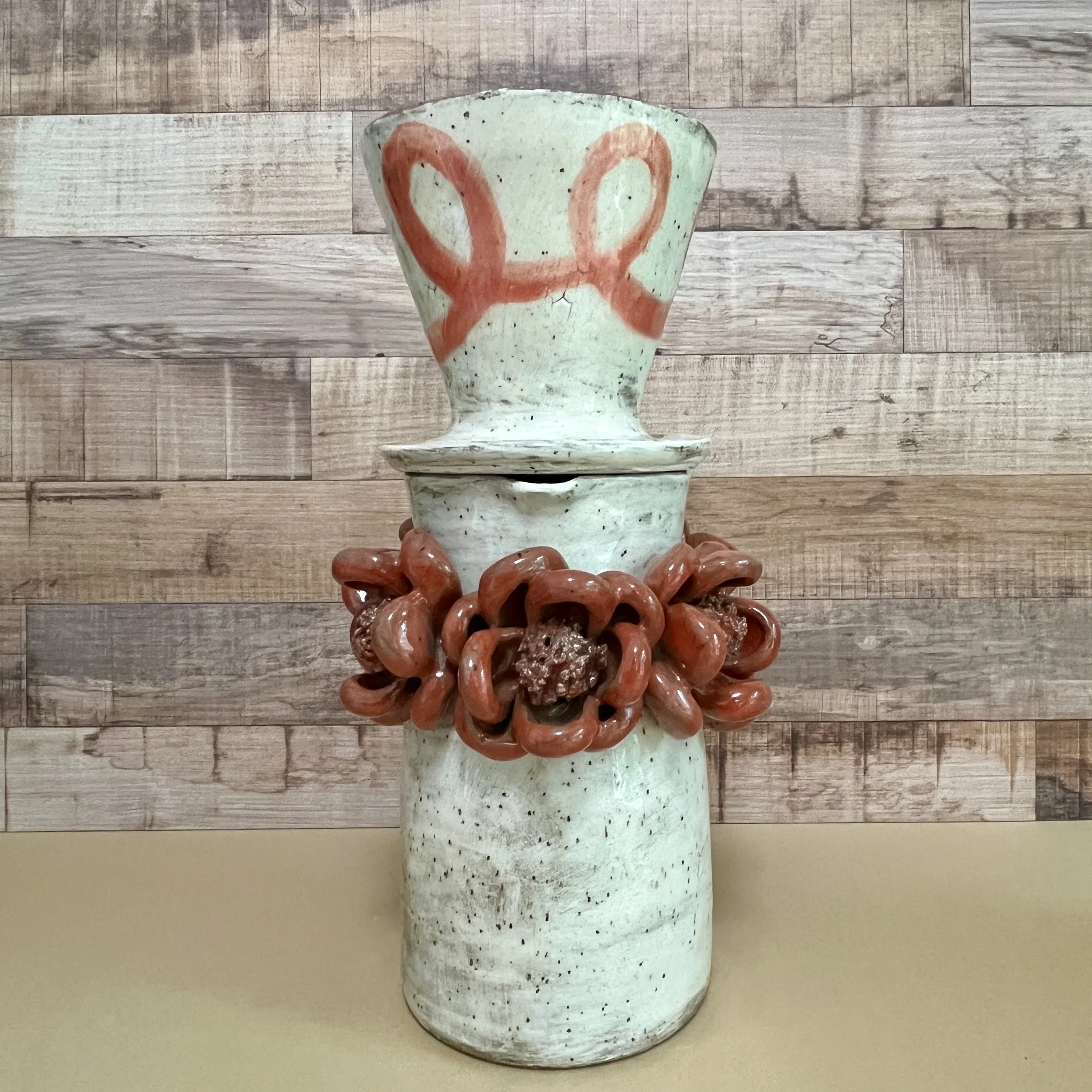 Coral Floral Ceramic Coffee Pourover
