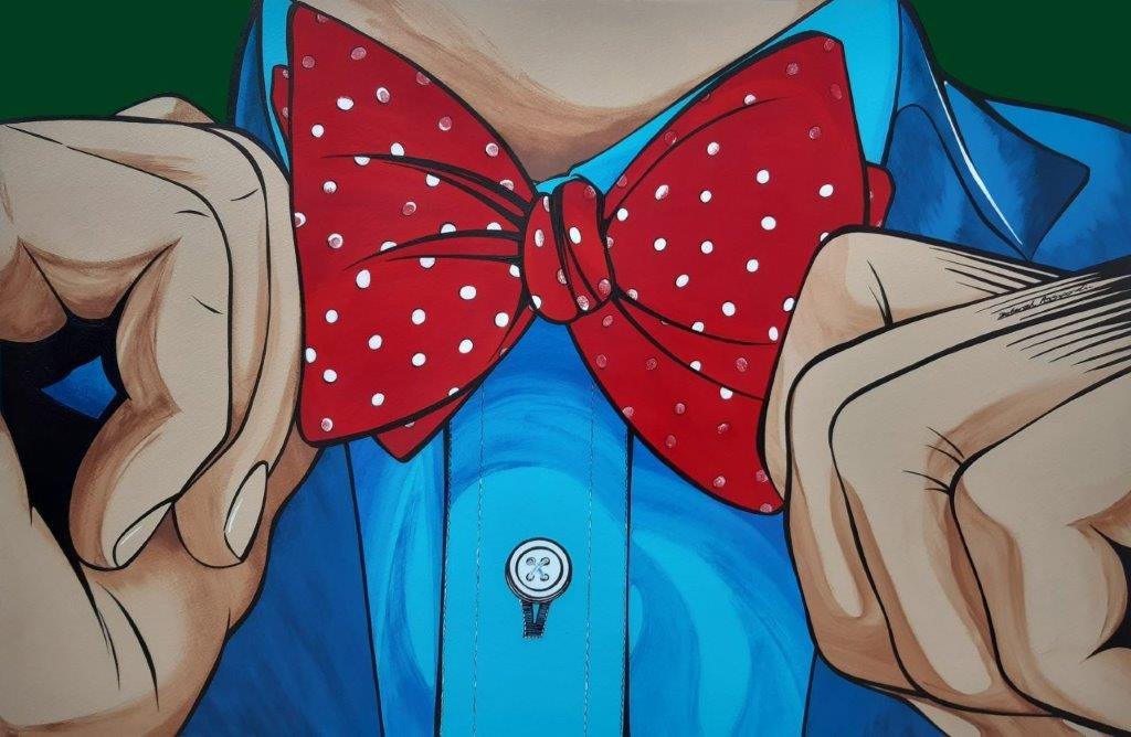 Image 308 (1293) Title, The Special Bow Tie. Acrylic on 640g Arches paper. Image Size 26 x 17.5in.jpg