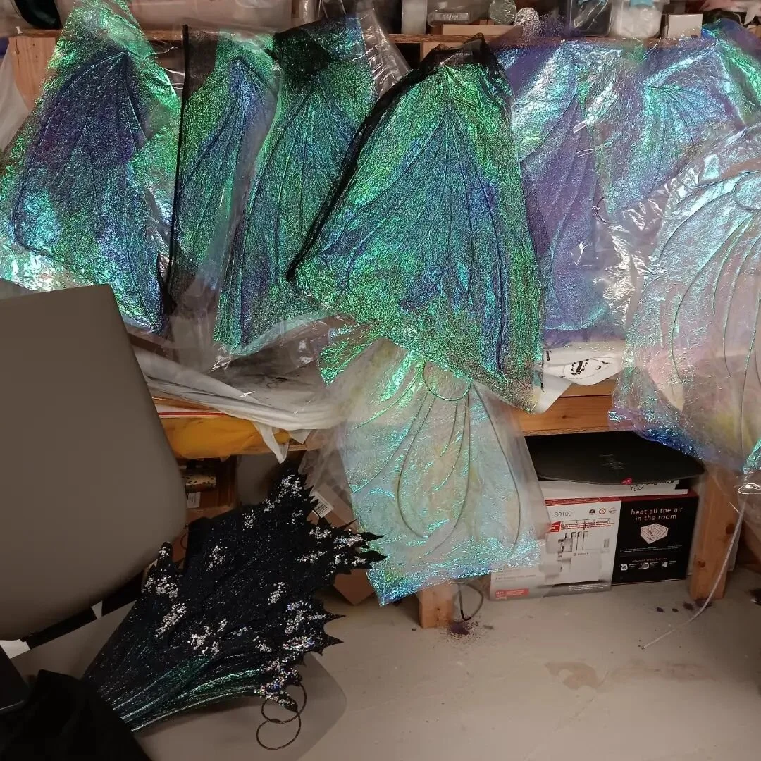 New wings coming soon to thepretenderscloset.com. remember discount code PRETEND10 to get 10% off all my one of a kind wings. Also so excited I made some modifications to my wing designs to fit in a smaller box drastically reducing shipping. Sale e