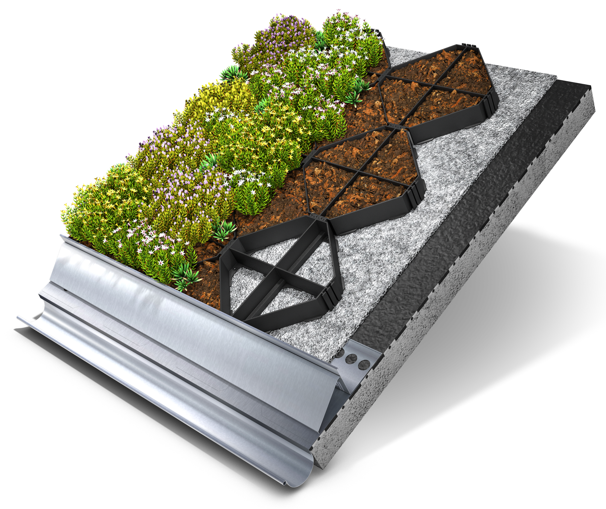 Sloped Green Roof with Georaster