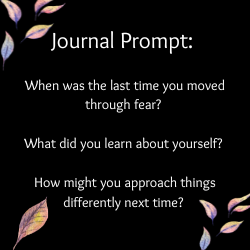 Journal Prompt: When was the last time you moved through fear? What did you learn about yourself? How might you approach things differently next time?