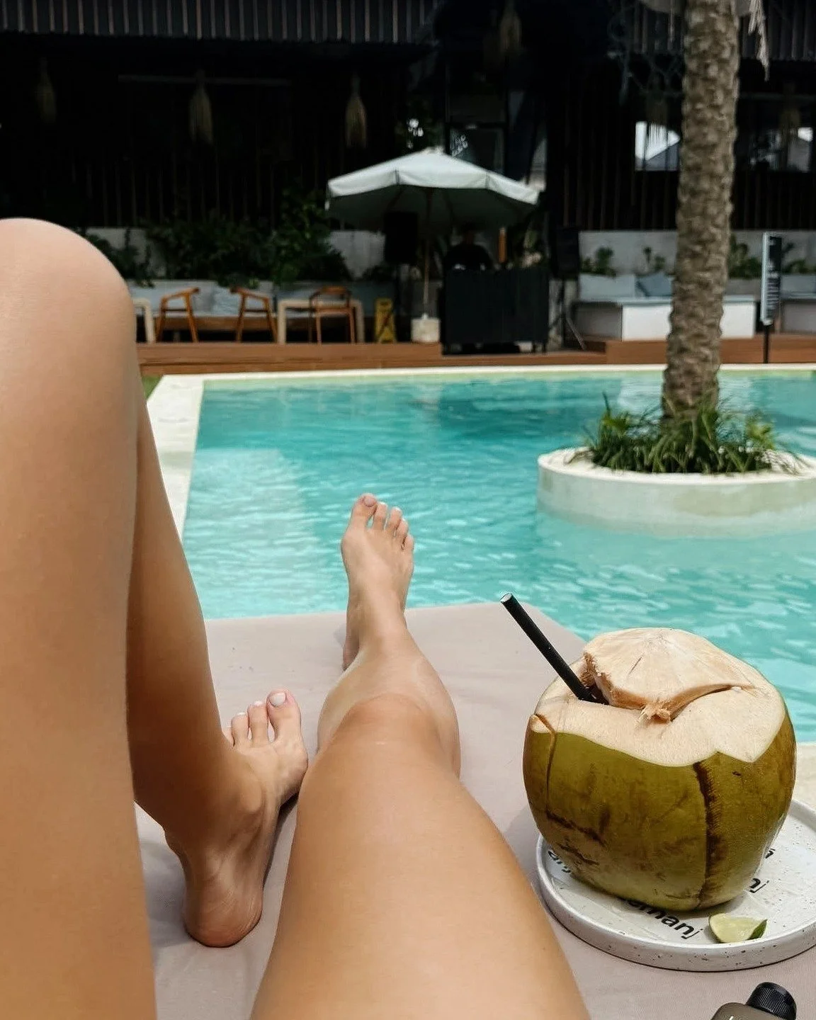 Stay cool and stay hydrated - nothing beats a fresh young coconut by the pool. Natural electrolytes, pure refreshment.