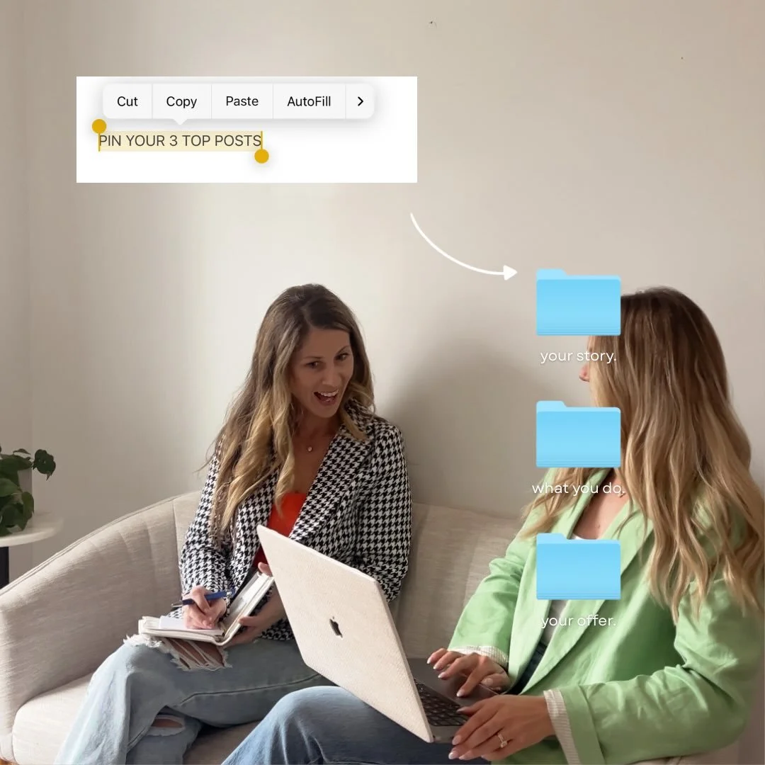 Make it obvious, babe 💘

If someone lands on your profile and has to guess what you do, you&rsquo;ve already lost them.

That&rsquo;s why we always recommend pinning these THREE posts 📌

Your STORY builds trust 🤍
It gives people context about who 