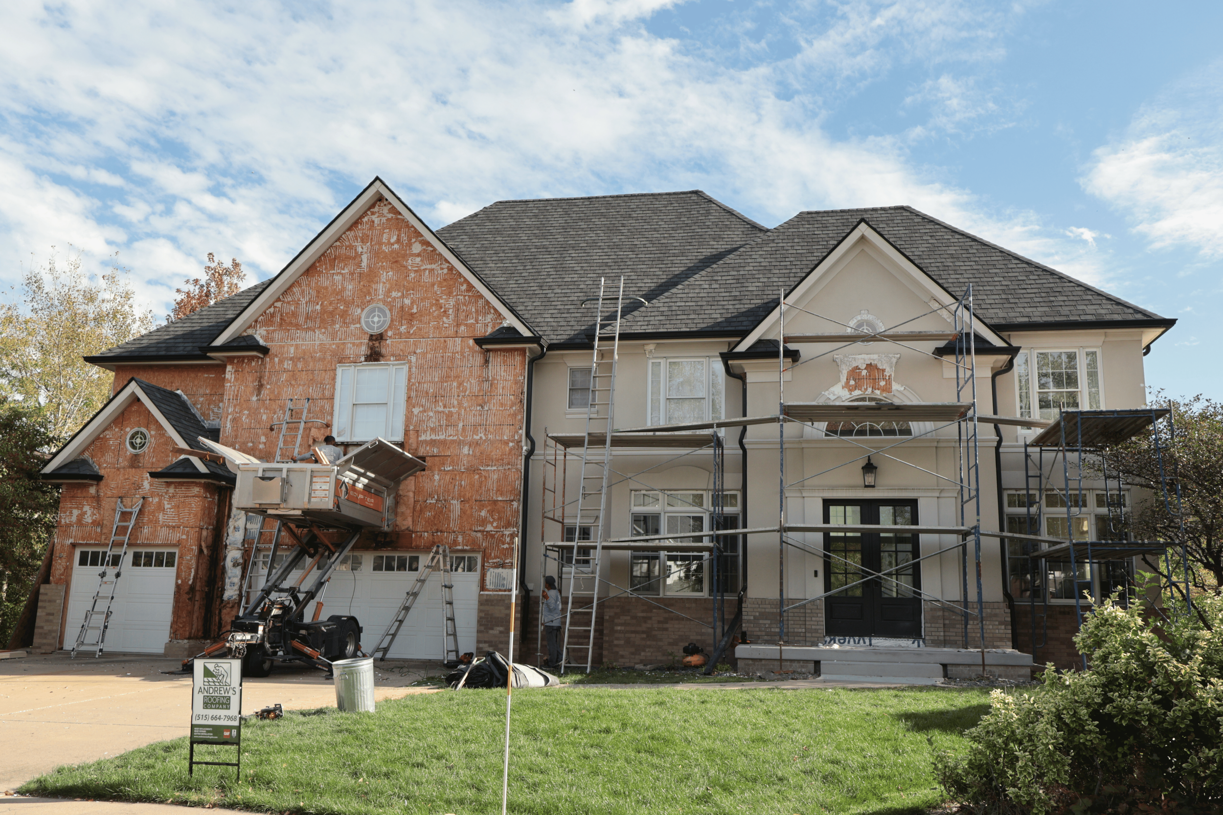 Before project started for window replacement and stucco replacement in Waukee area.