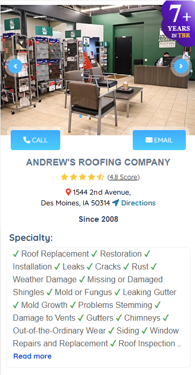 ThreeBest rated contractor website certification for 2026 in Des Moines.