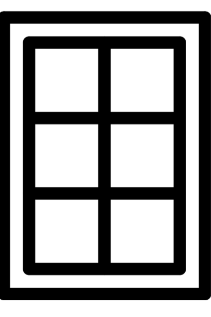 Icon representing window replacement.