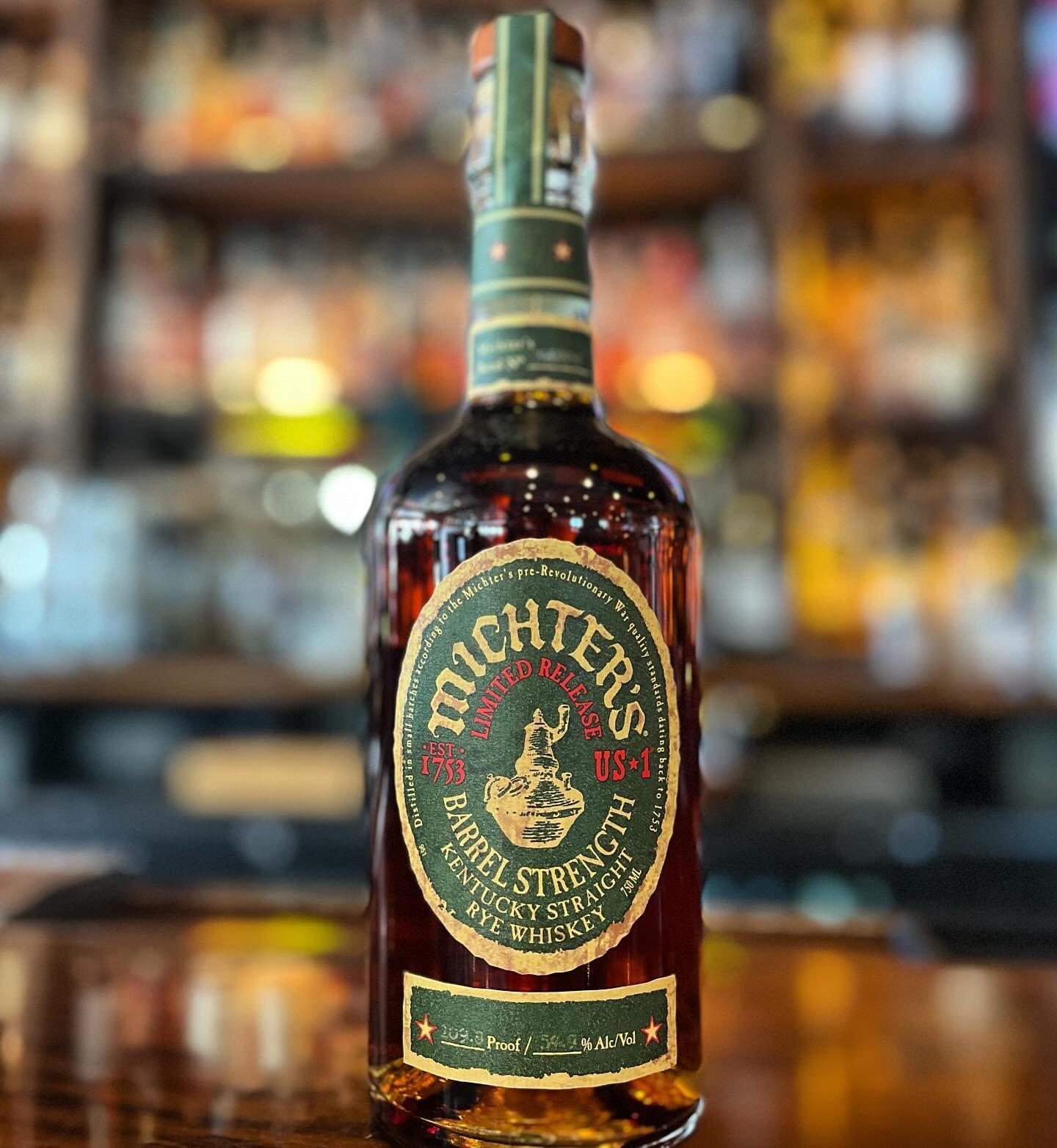 With 200 whiskies stocked beyond our bar, we are always searching for the newest released. 

Michter&rsquo;s Barrel Strength Rye, 2024 limited release. Just shy of 110 proof &amp; look at that color 😍 

This is going to be a tasty one. Enjoy it befo