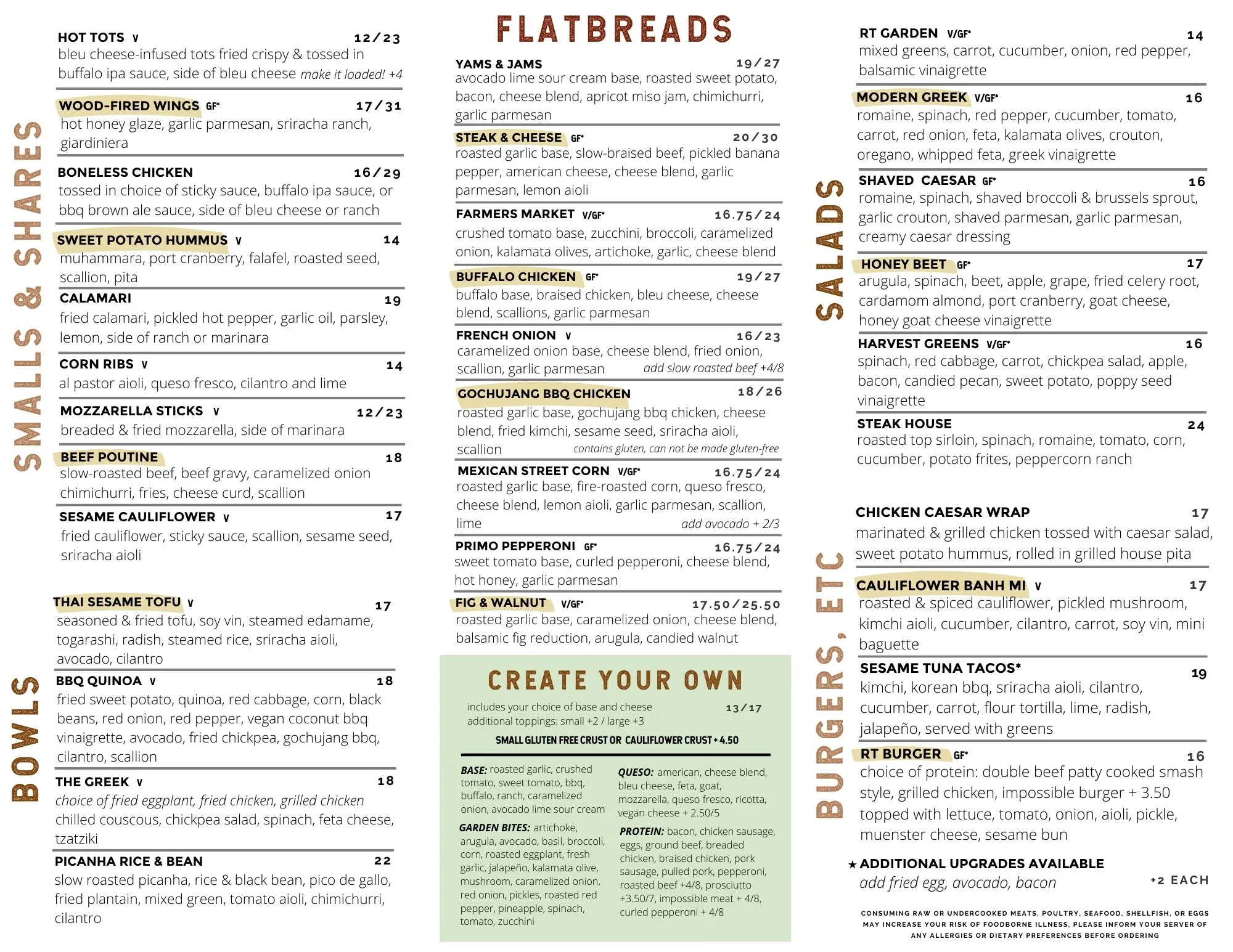 Catering Menu — Rail Trail Flatbread Company