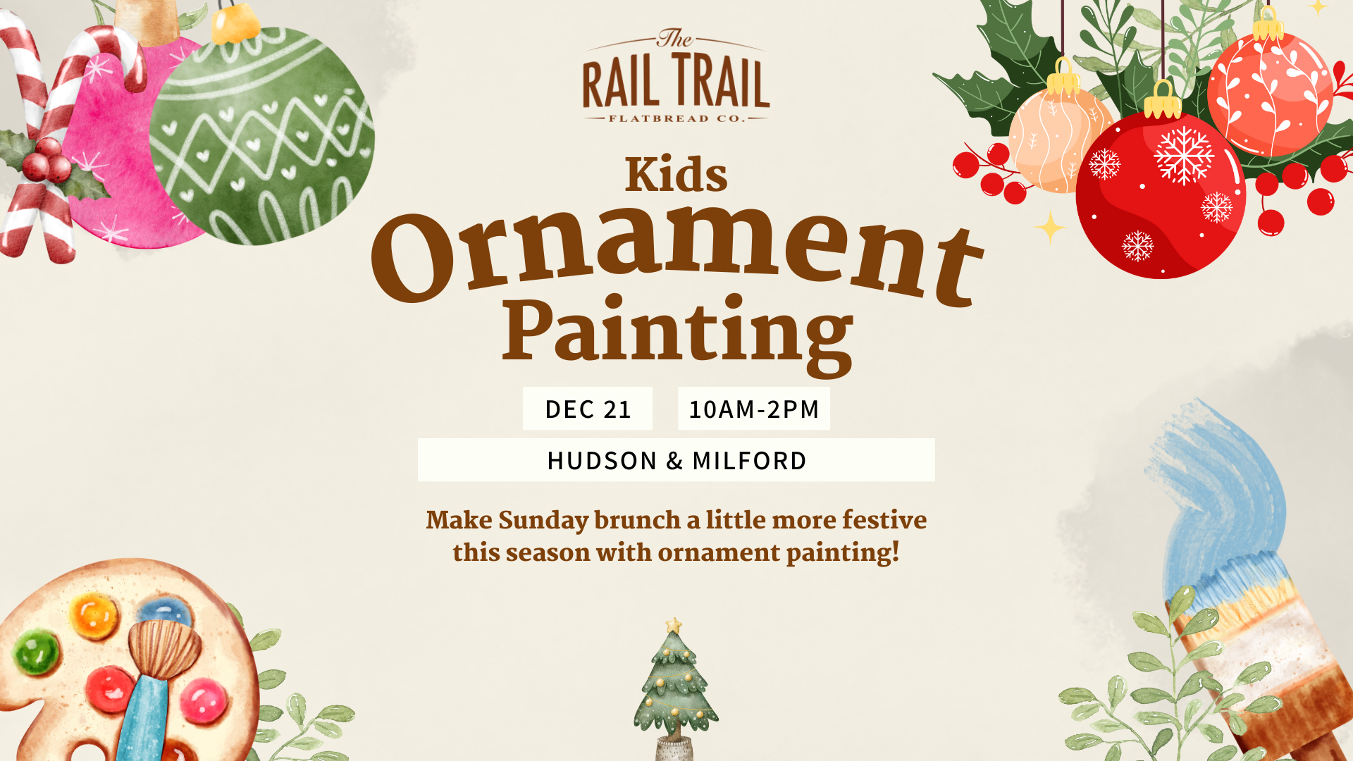 kids’ ornament painting brunch