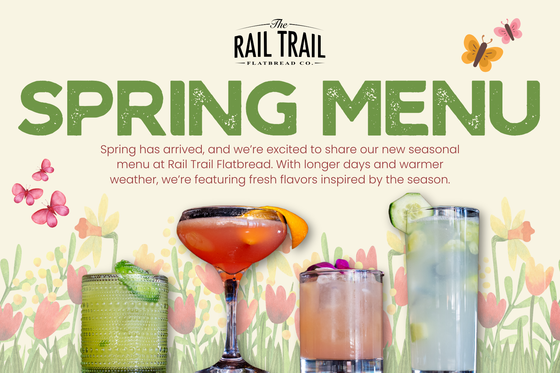 Spring Has Sprung: Introducing the New Spring Menu at Rail Trail Flatbread 🌱🍕