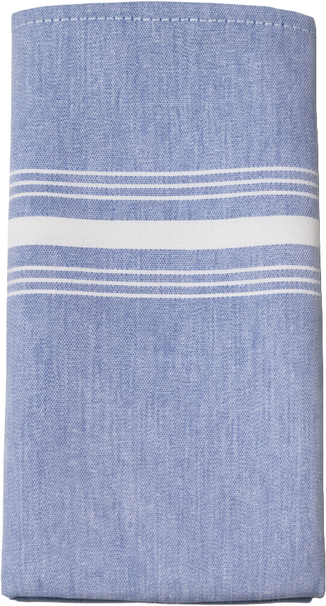 Restaurant and Foodservice Bistro Napkins, Chambray Blue Stripe