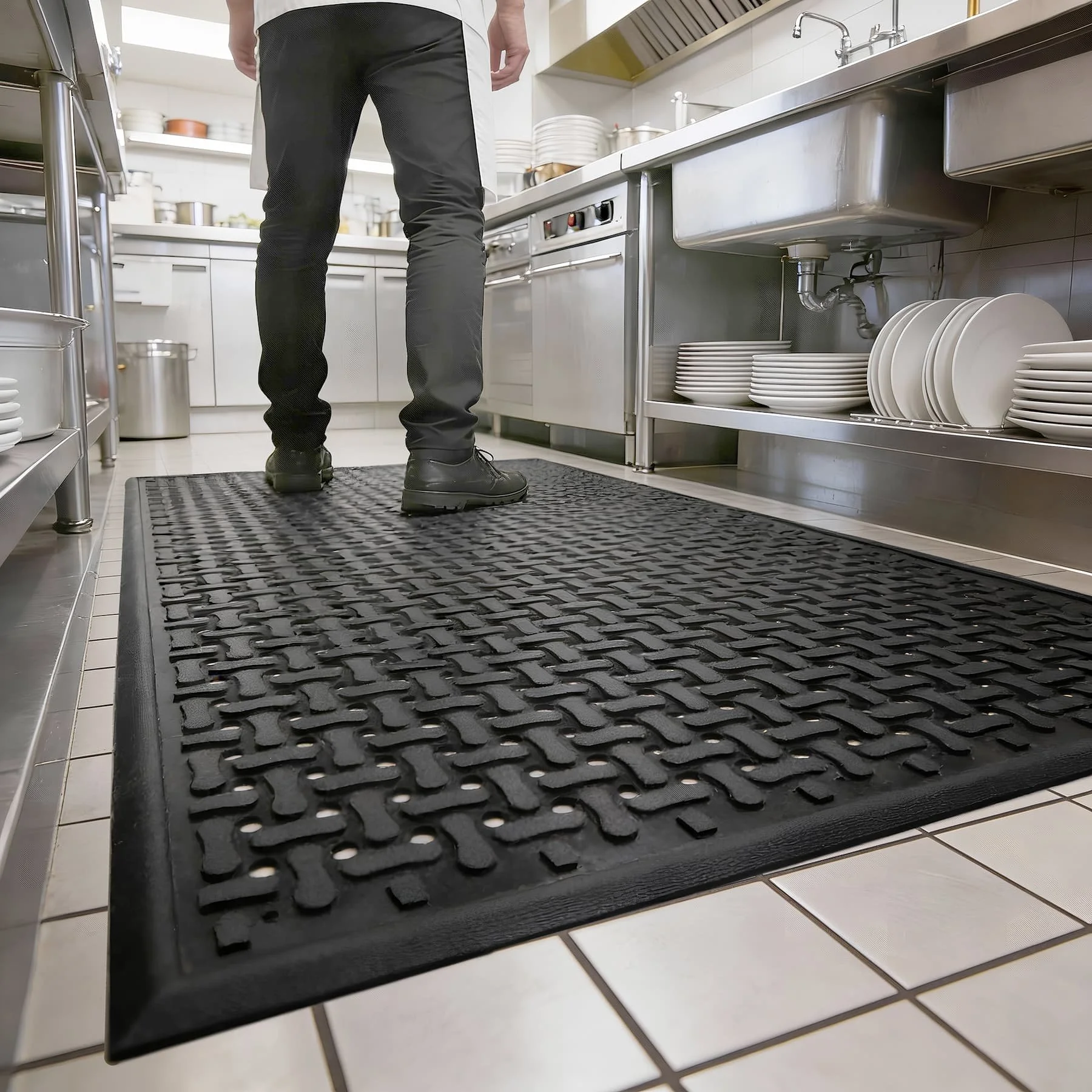 Comfort Flow Anti-Fatigue Mats, Slip Resistant, Dry or Wet Environments.