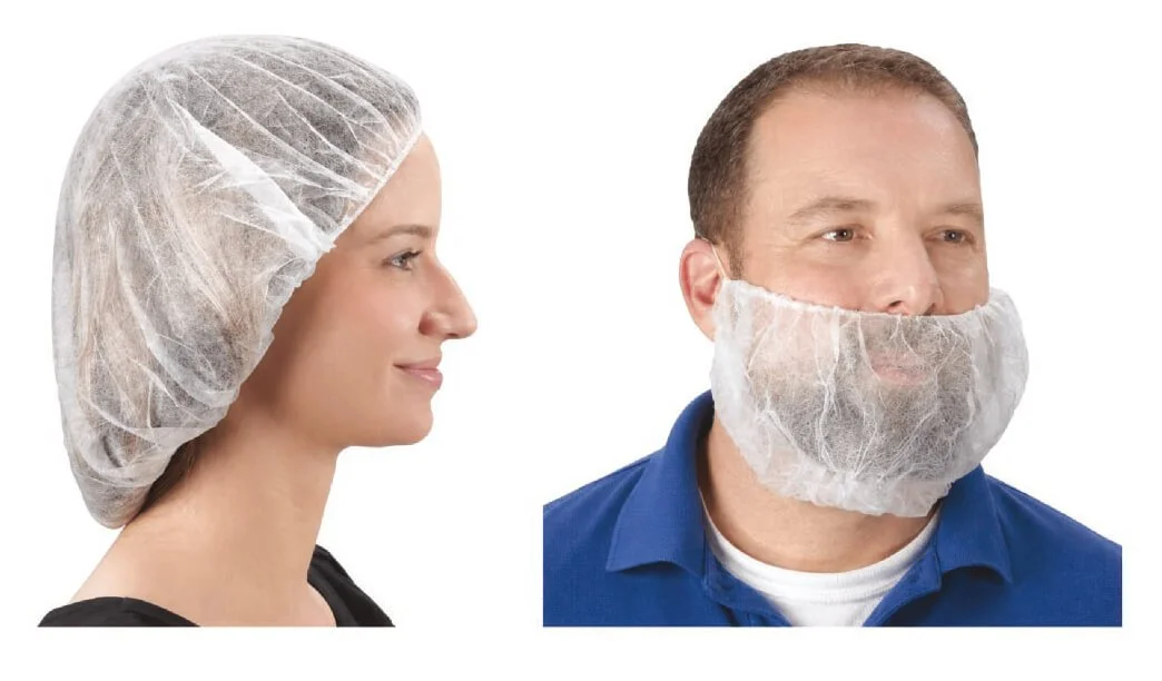 Hairnets, Beard Nets, for food production environments.