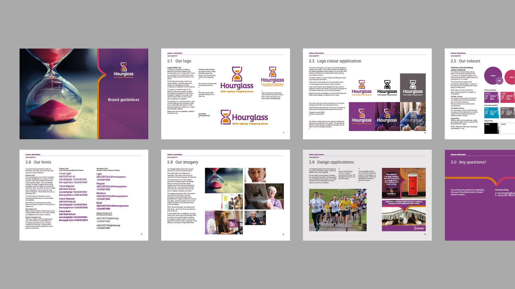 Hourglass Charity identity and brand expression. Brand guidelines.