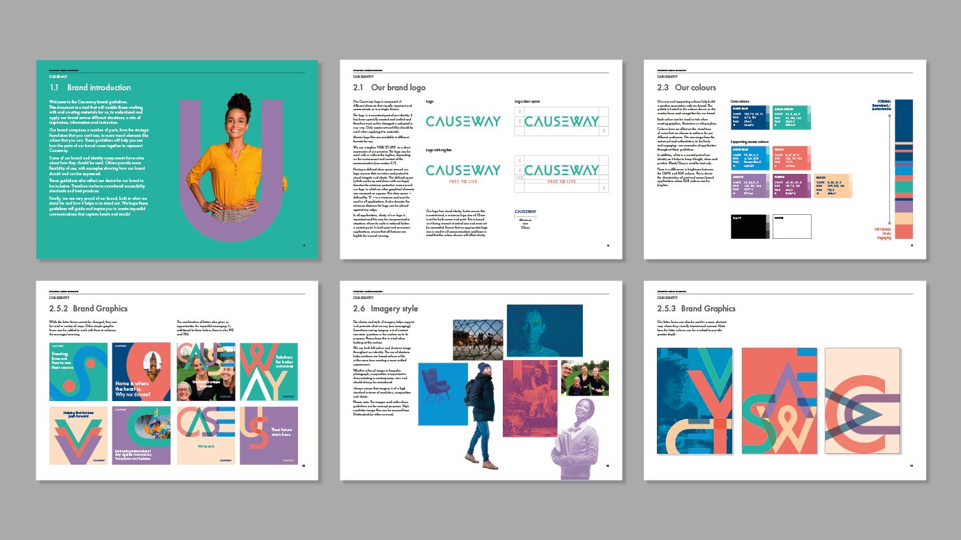 Causeway charity brand naming and identity. Brand identity guidelines