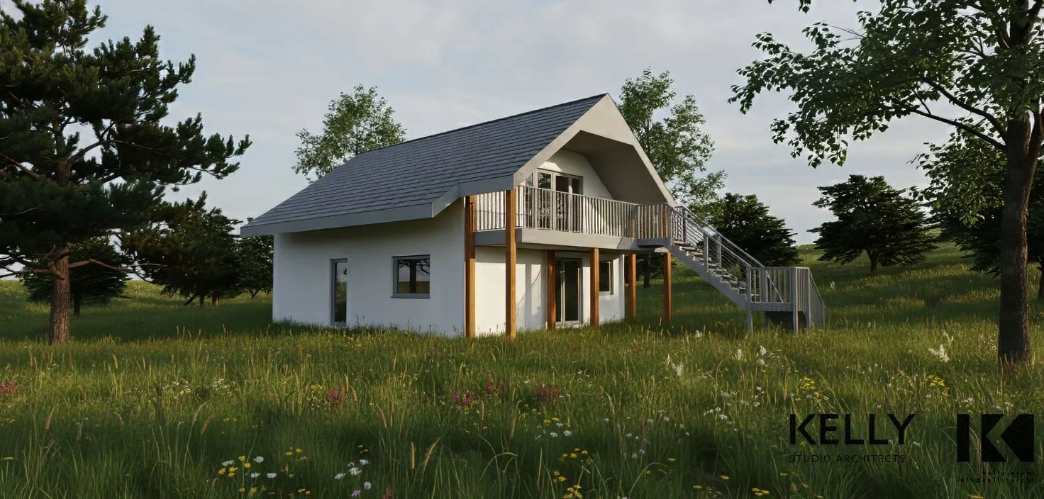 Strawbale House visualisation northern elevation