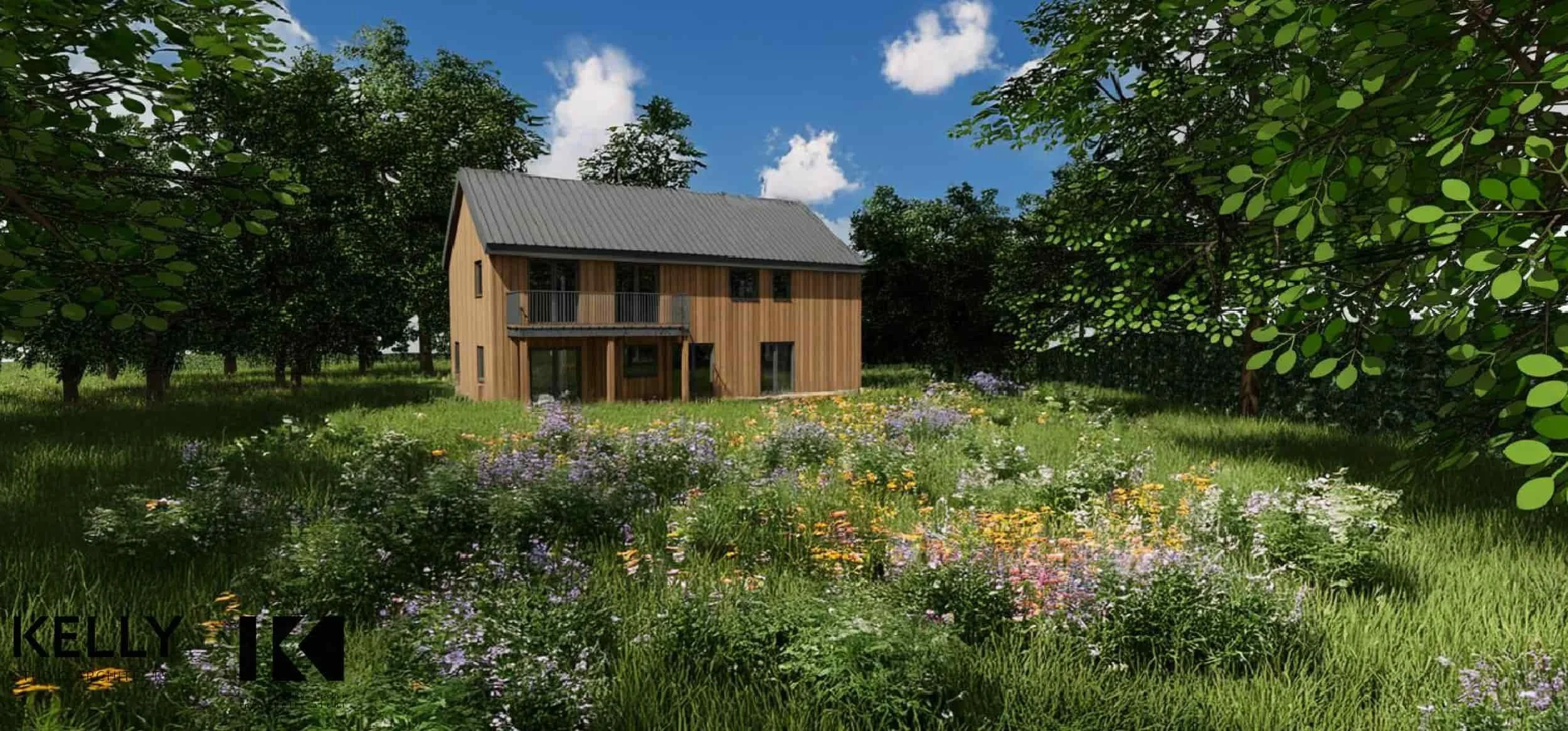 Forest House visualisation rear garden
