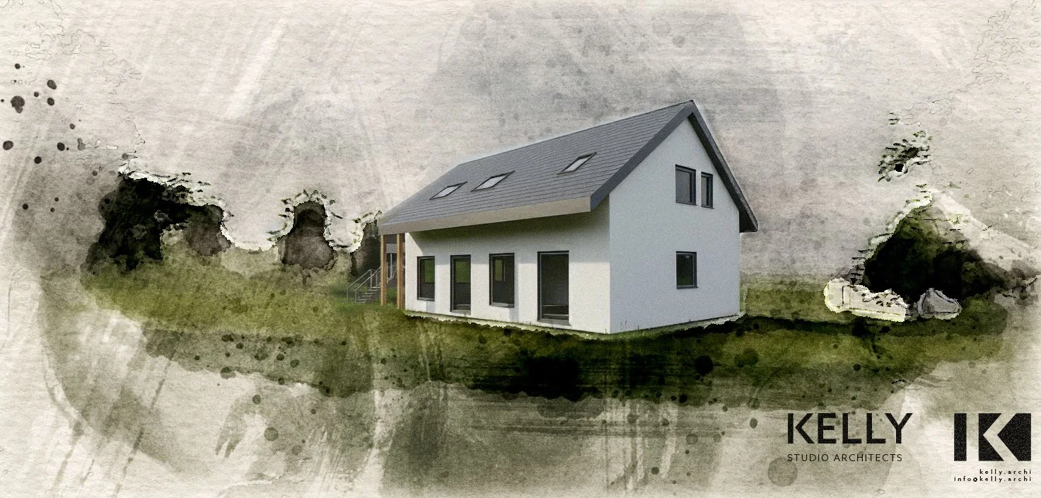 Strawbale House visualisation southern elevation