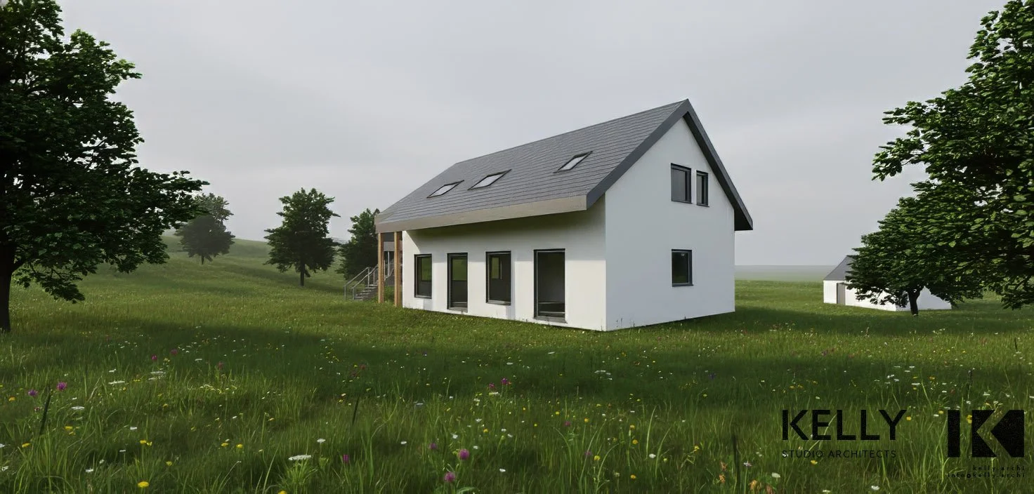 Strawbale House visualisation southern elevation