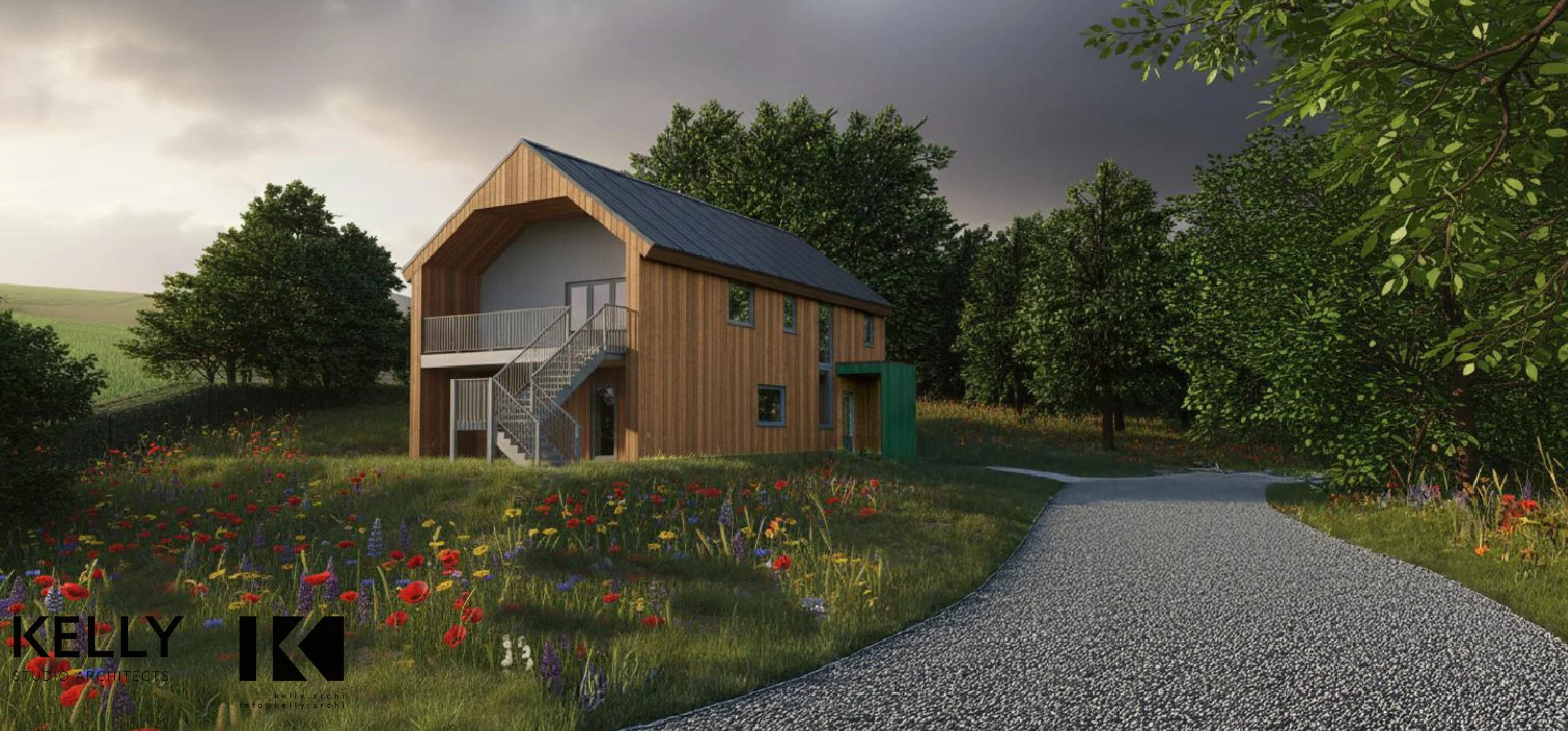 Forest House visualisation eastern elevation