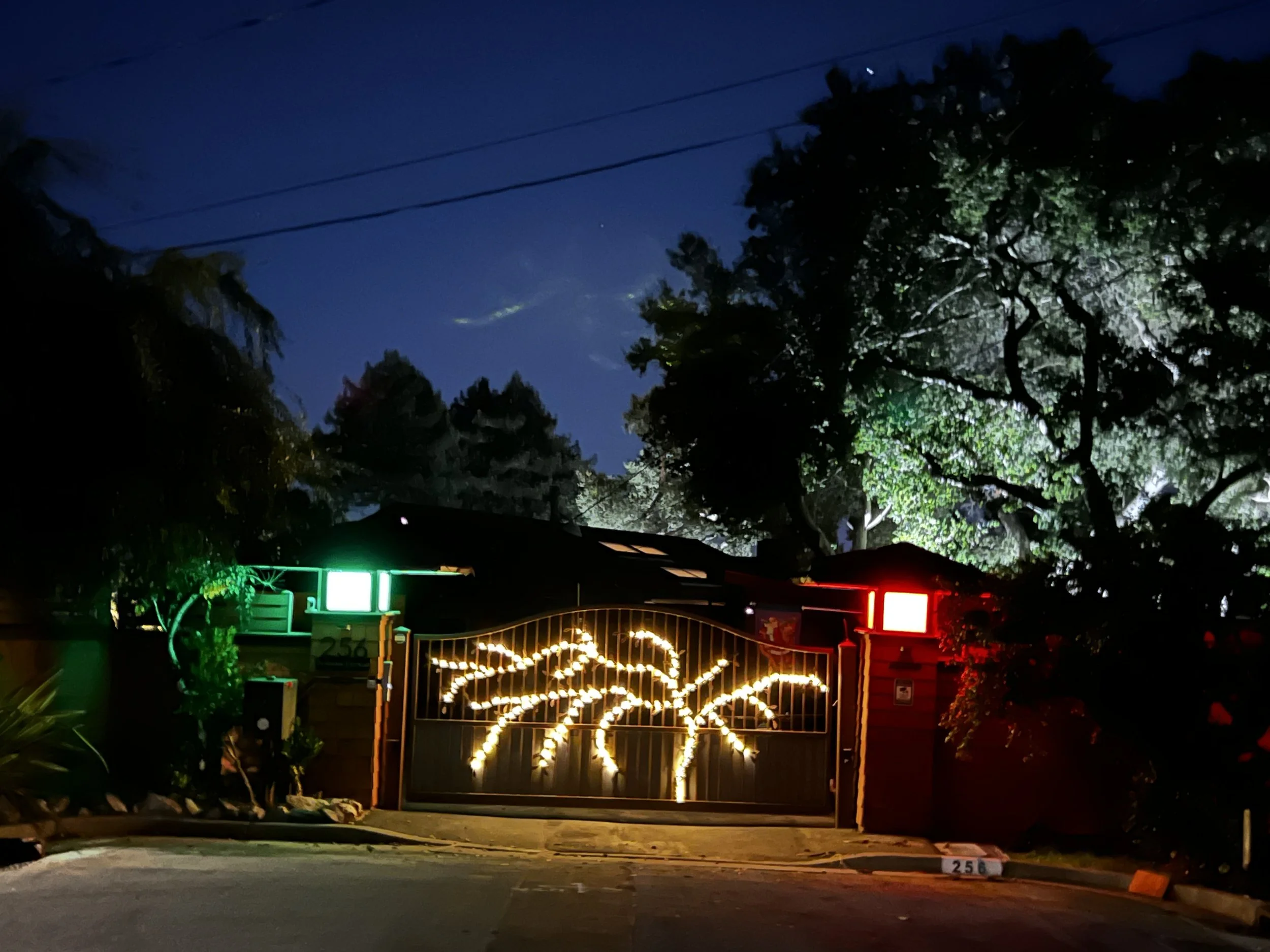 Addition of LED lights to gate and towers