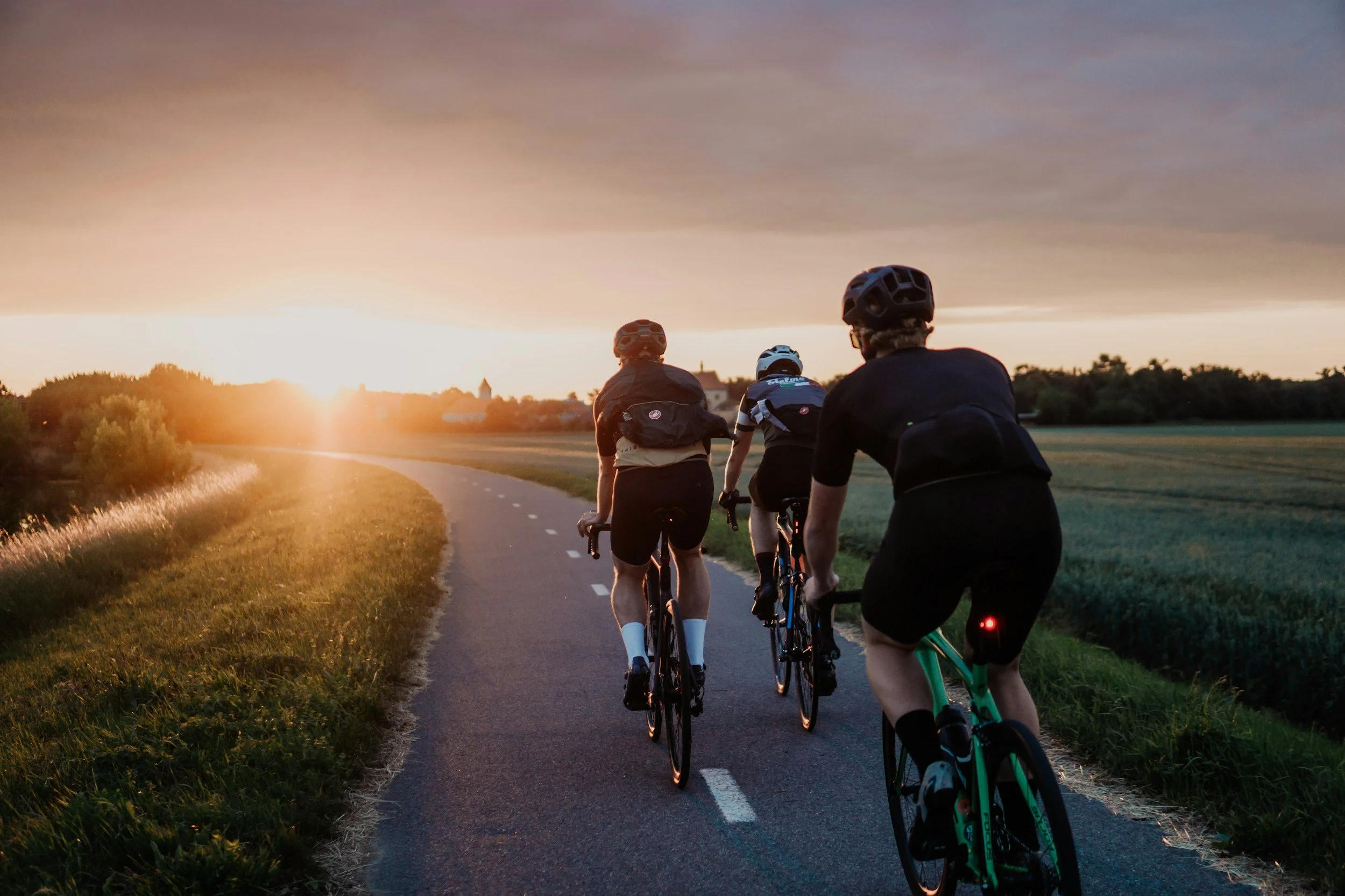 biking in the evening on the greenbelt