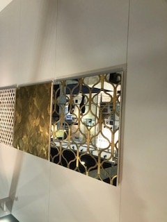 Mirror With Copper Inlay