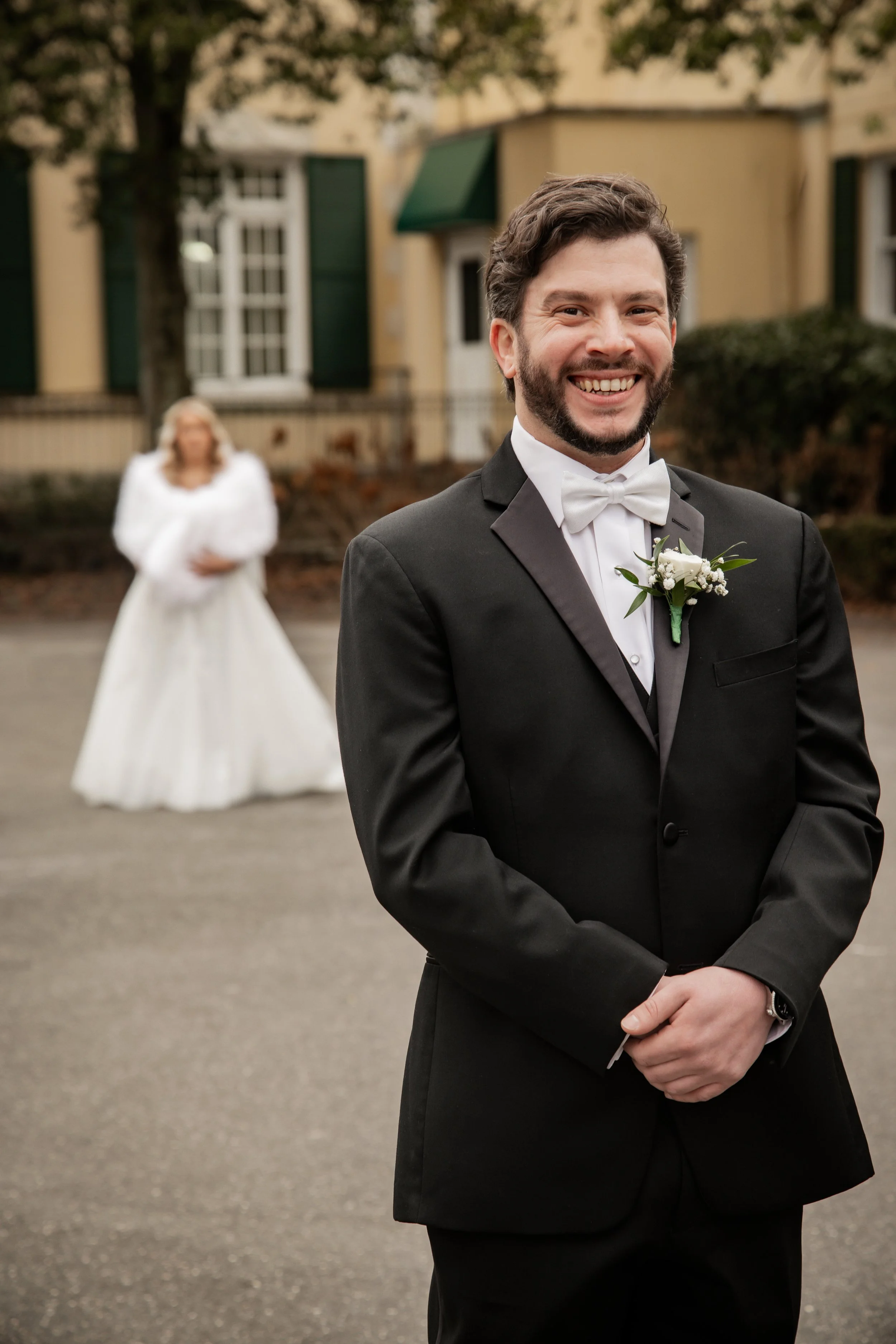 Bride and Groom first look wedding reveal