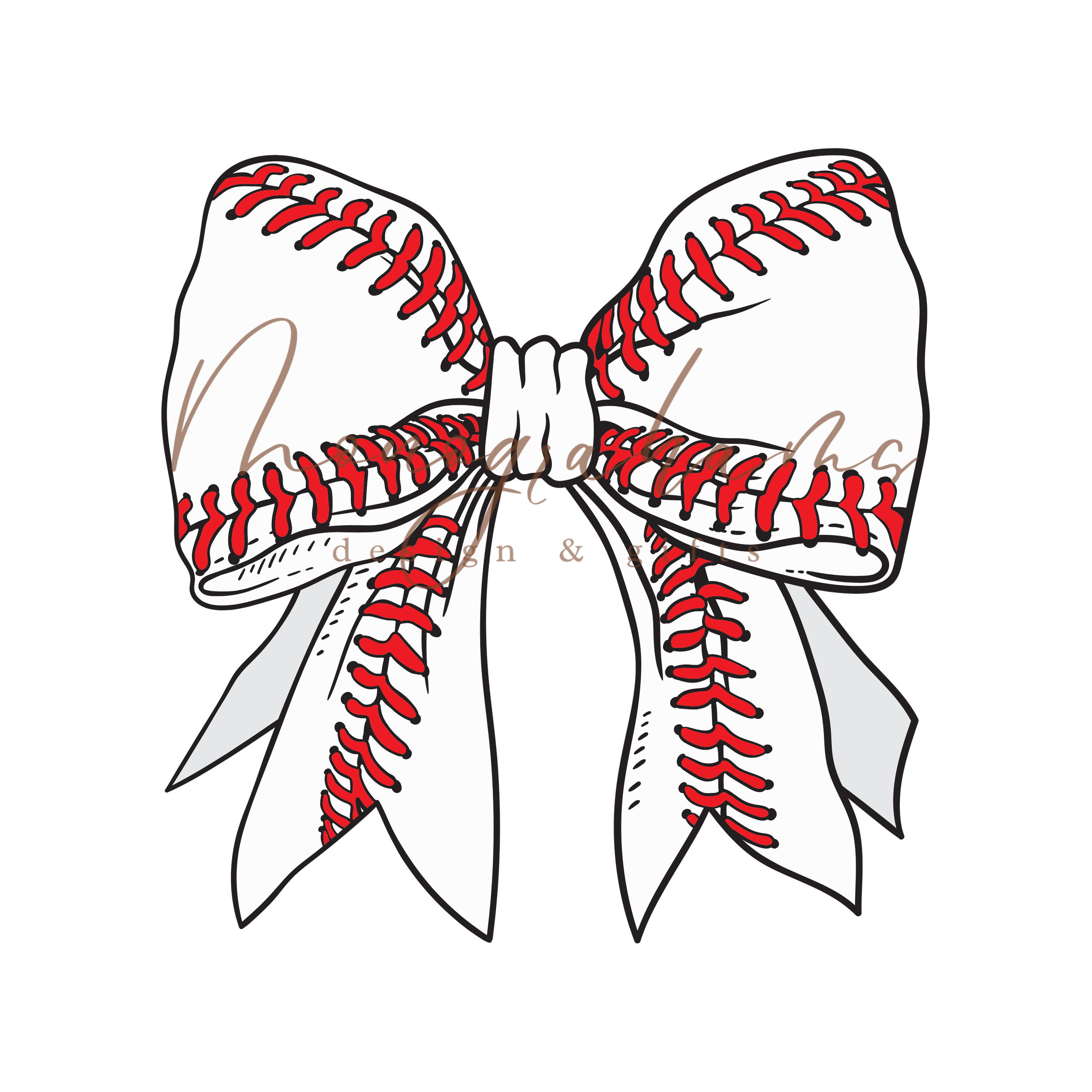 Baseball Bow PNG