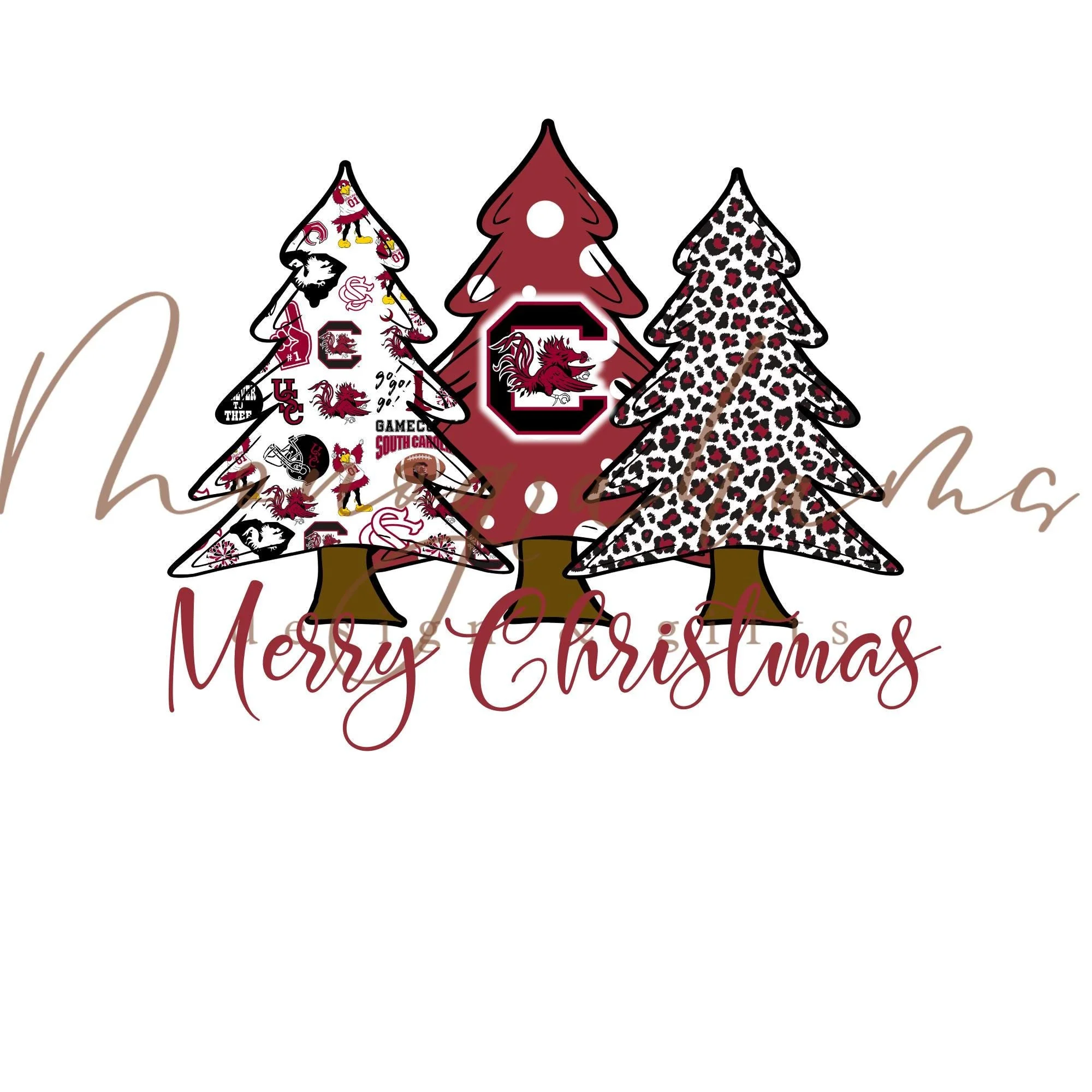 South Carolina, Gamecocks, Christmas Trees, PNG