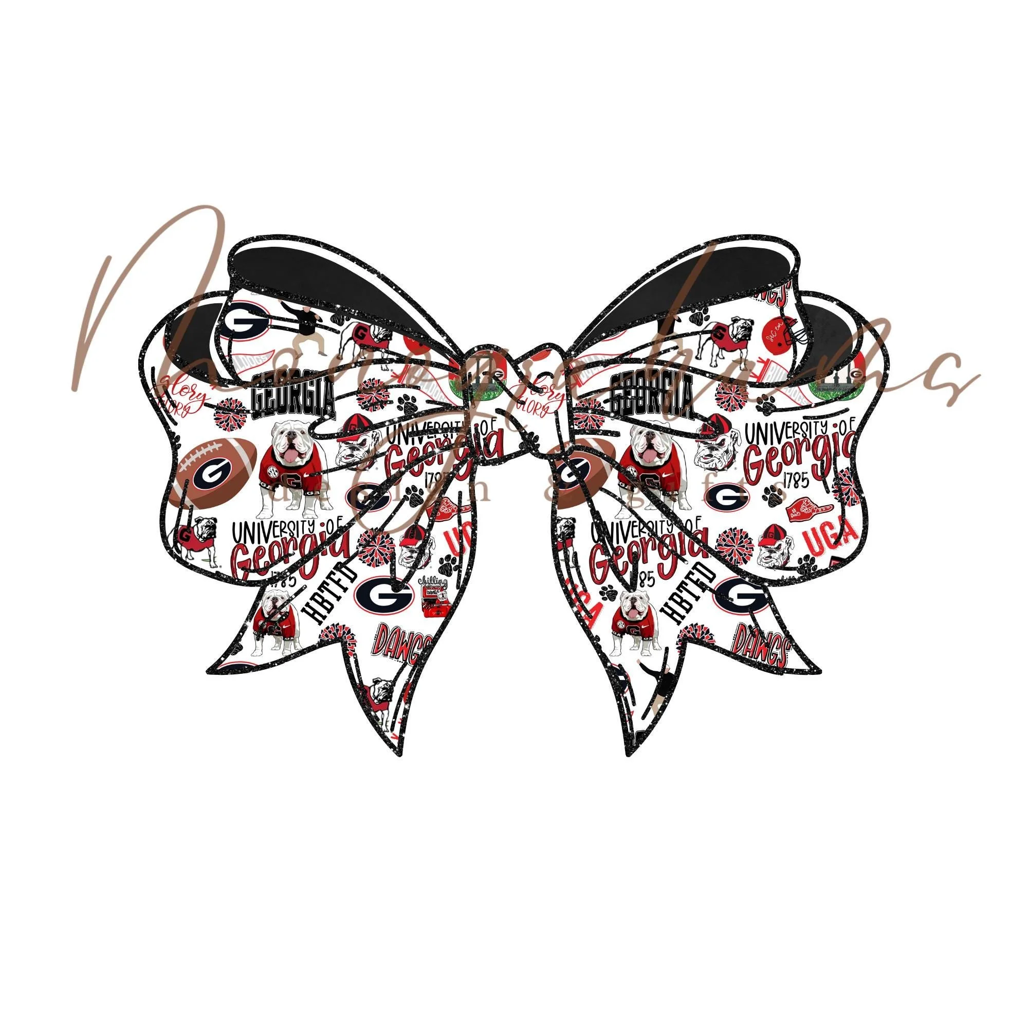 Georgia, Bulldogs, Bows, Digital, PNG