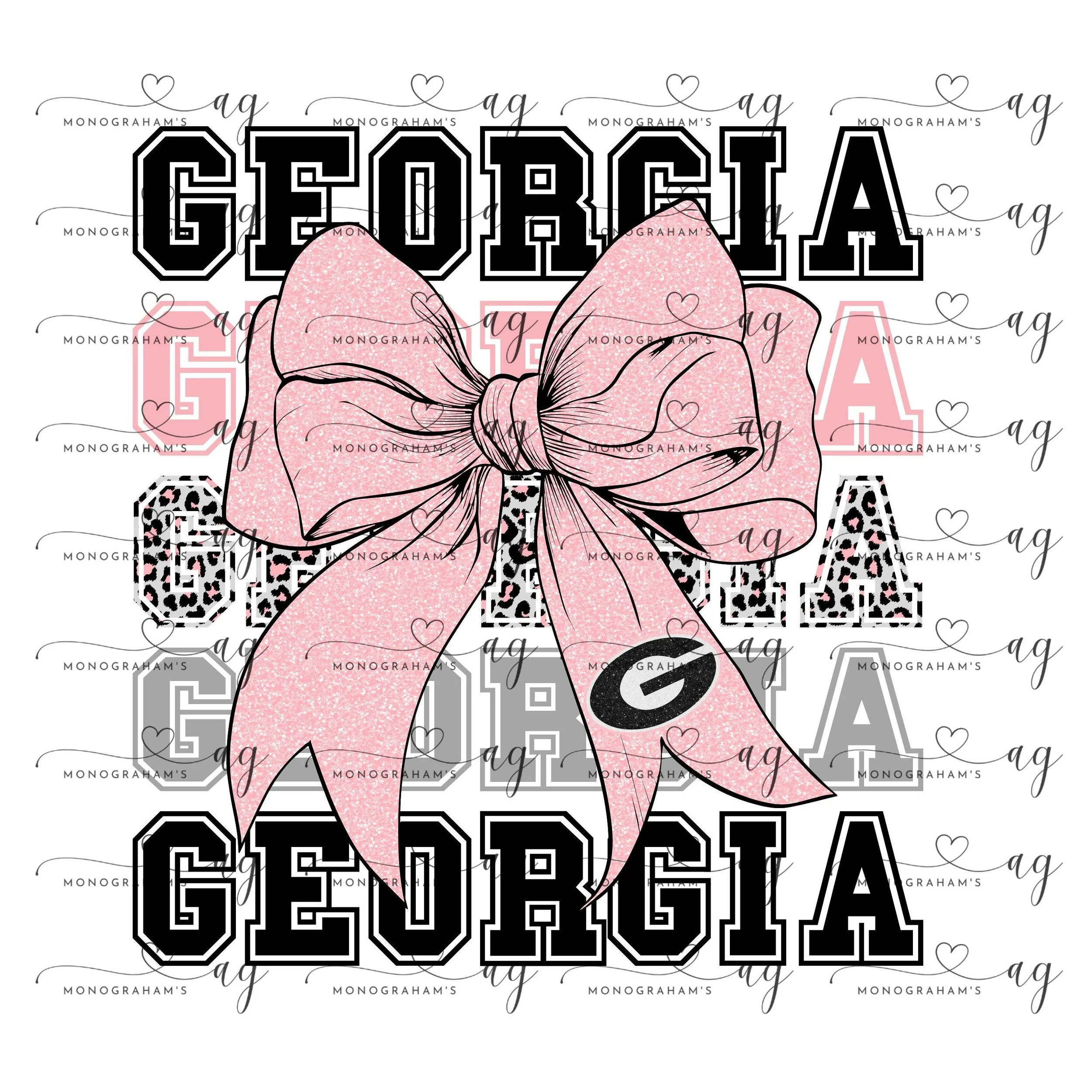 Georgia, Bulldogs, Bows, Digital, PNG