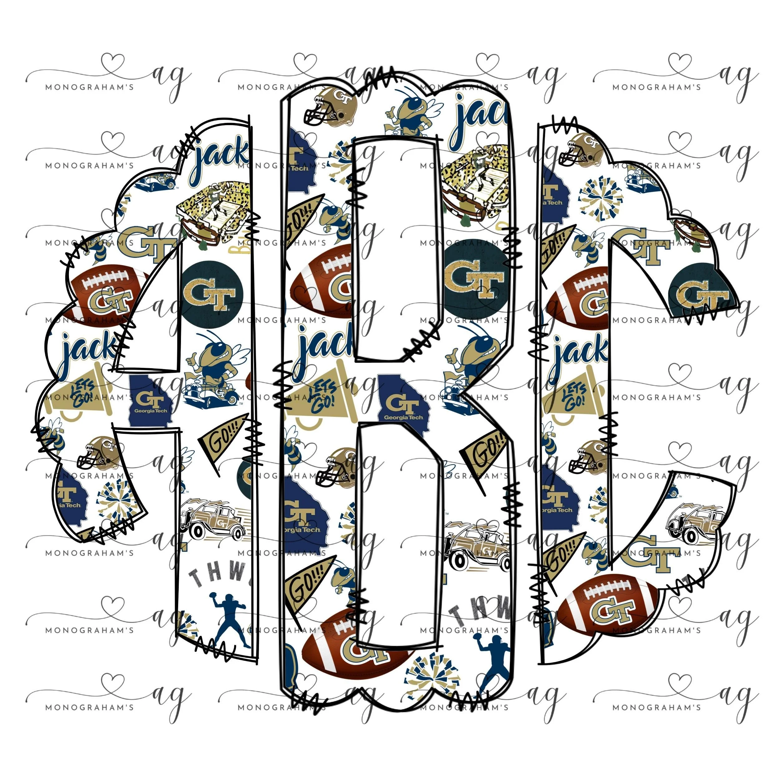 Georgia Tech, Monogram, PNG