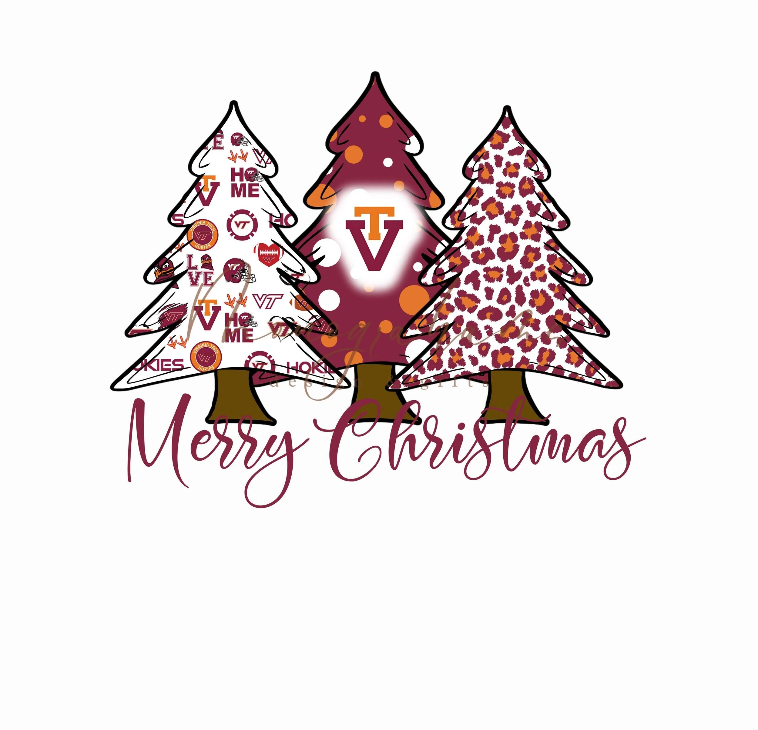 Virginia Tech, Christmas Trees, PNG