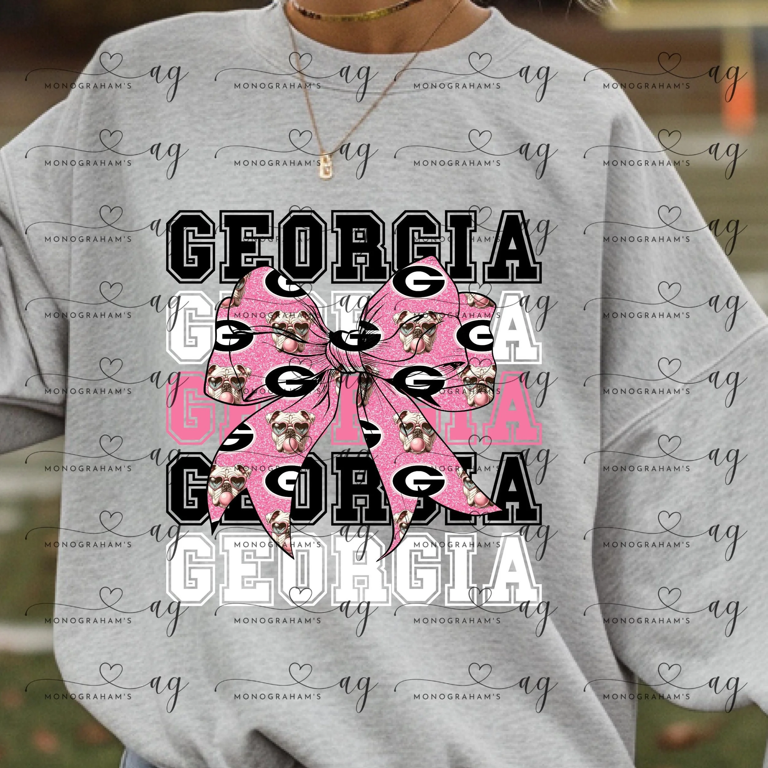 Georgia, Bulldogs, Bows, Digital, PNG