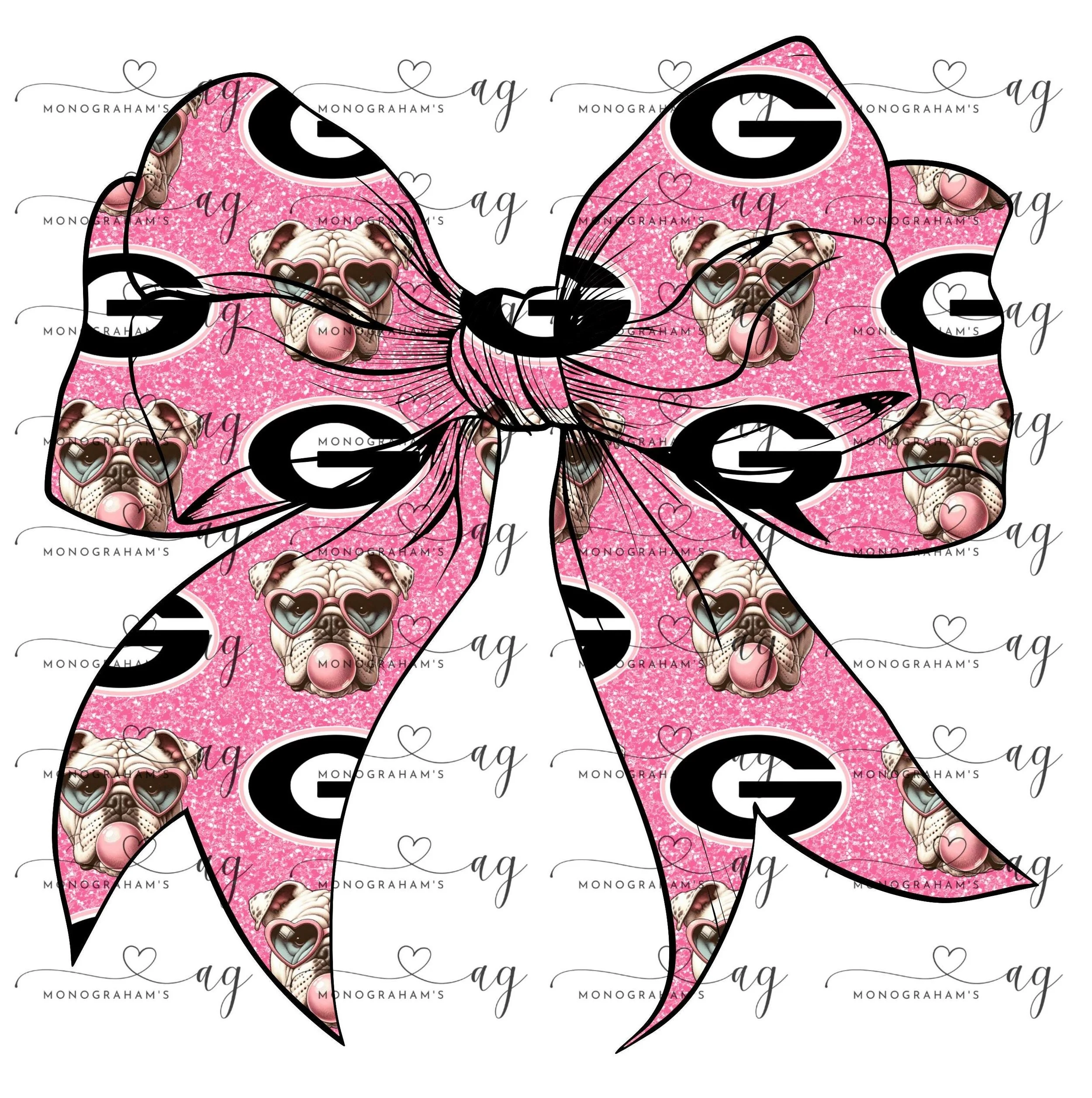Georgia, Bulldogs, Bows, Digital, PNG