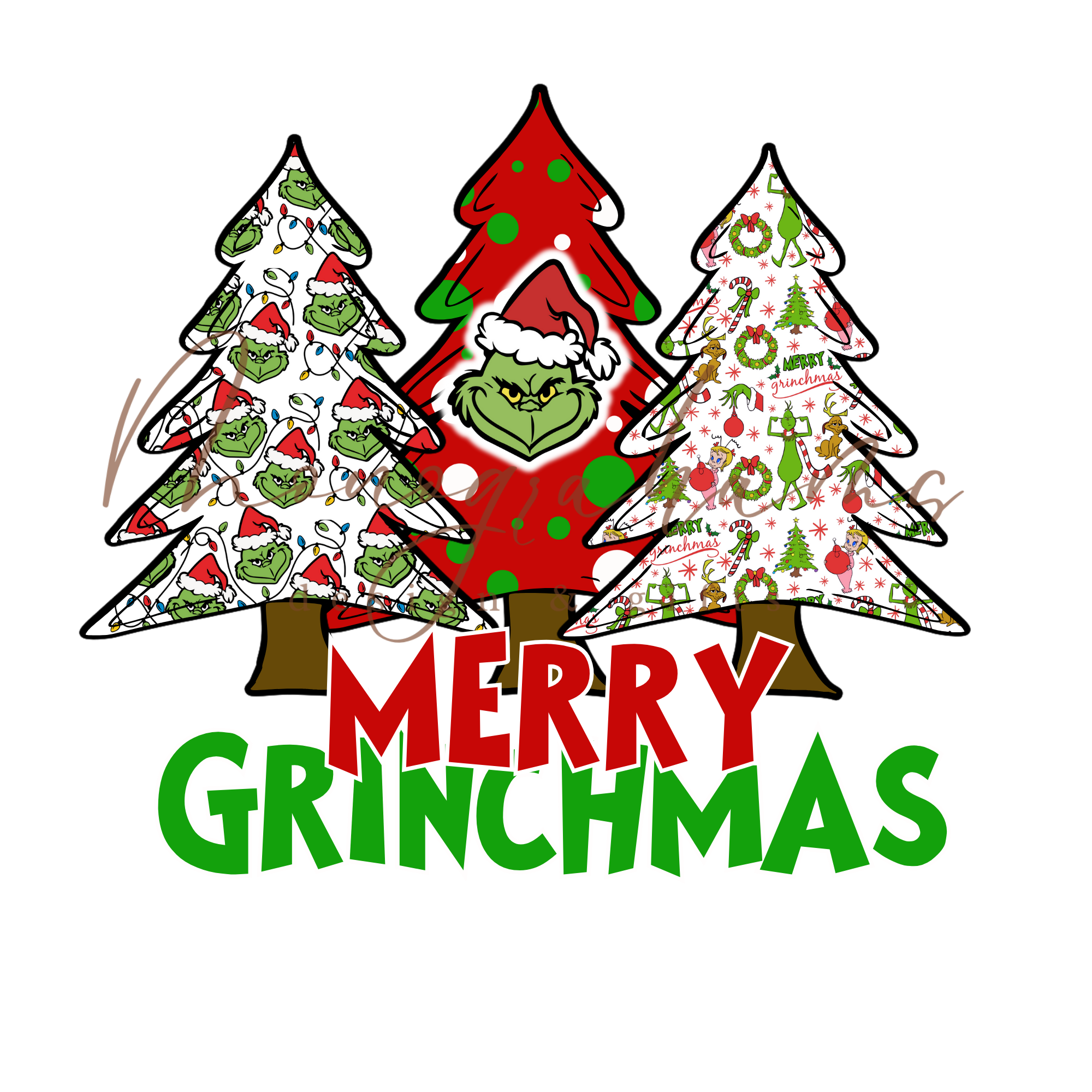 Merry Grinchmas Christmas Trees, PNG