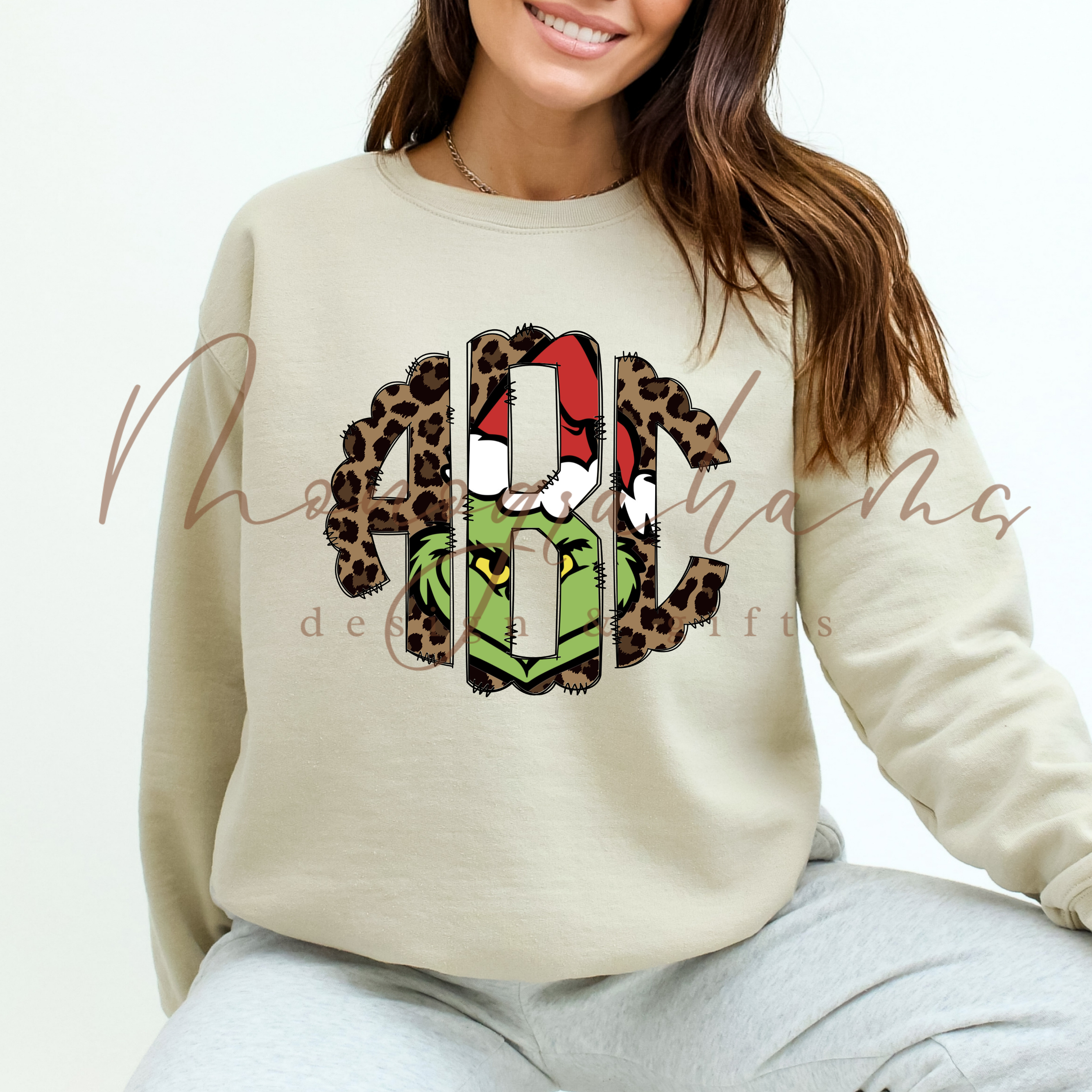 Grinch Leopard Monogram
