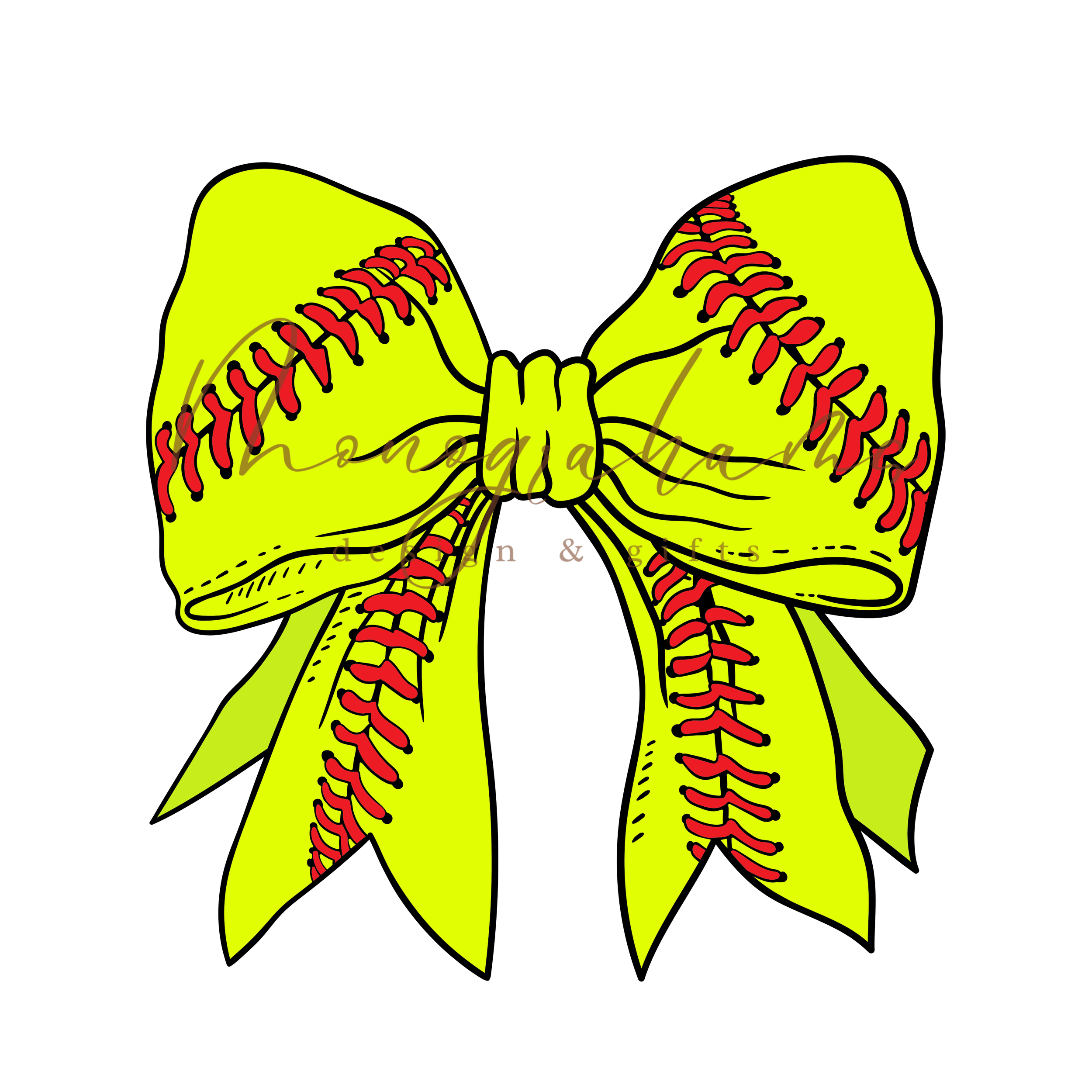 Softball Bow PNG