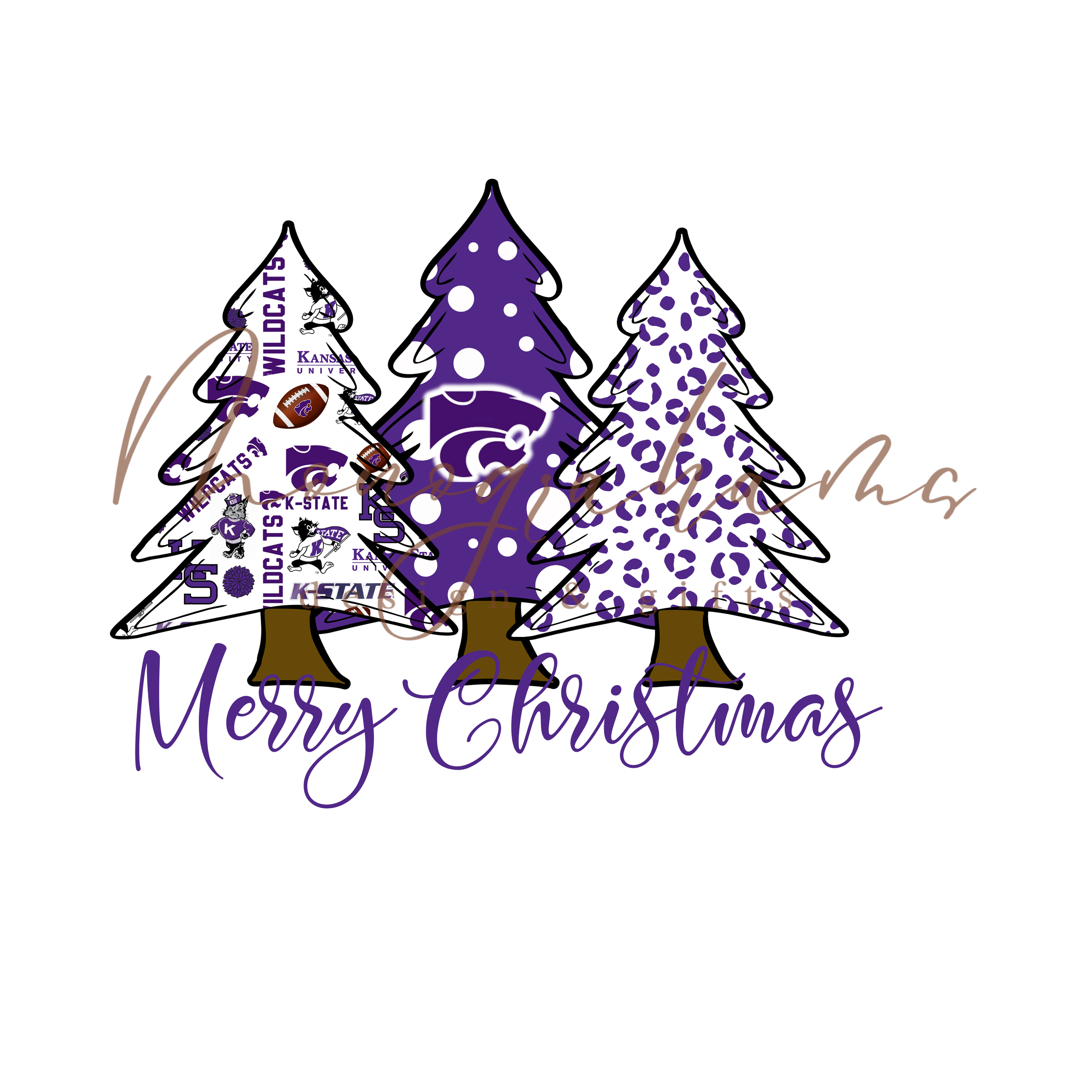 K State, Kansas State, Christmas Trees, Merry Christmas, PNG