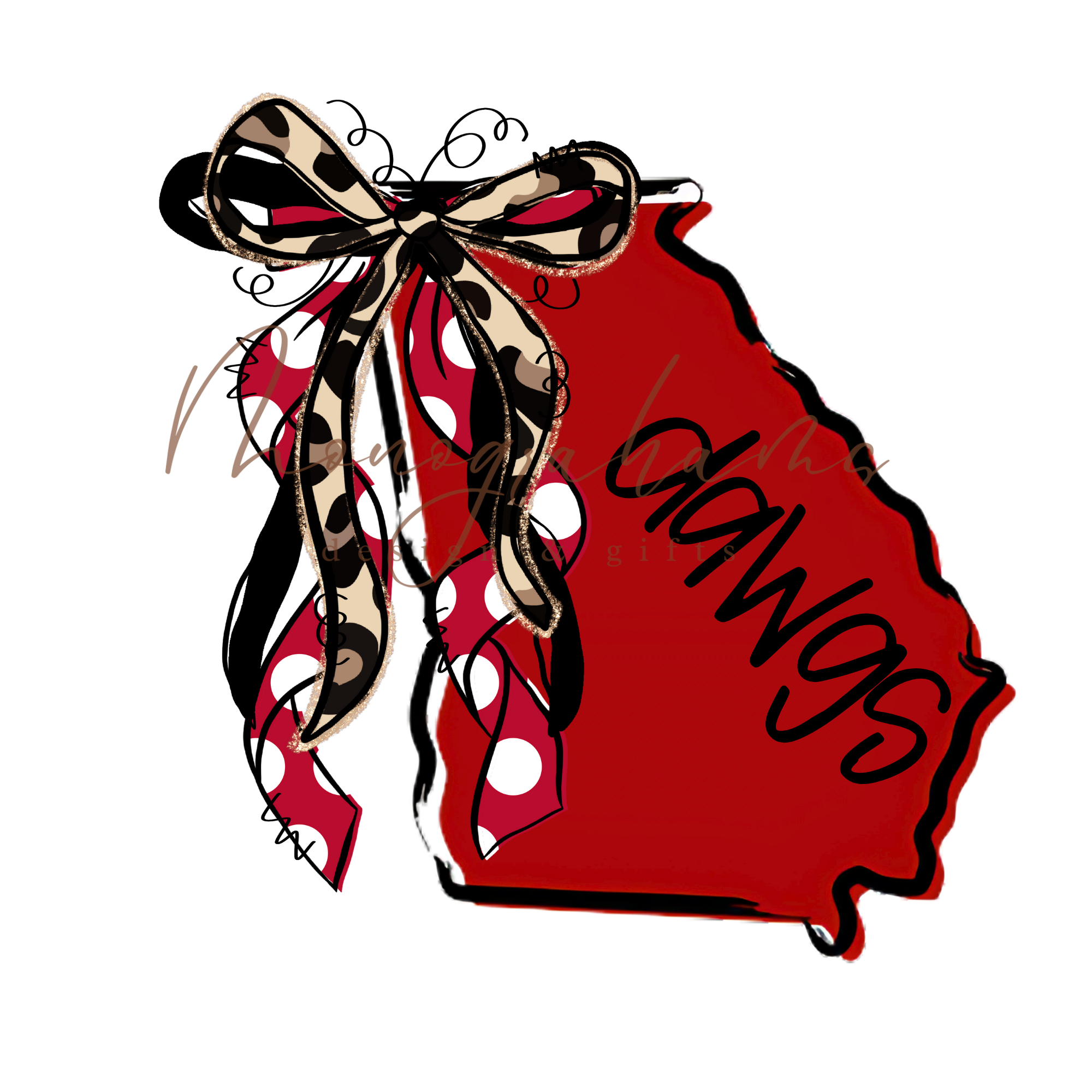 Georgia Bulldogs State Shape PNG