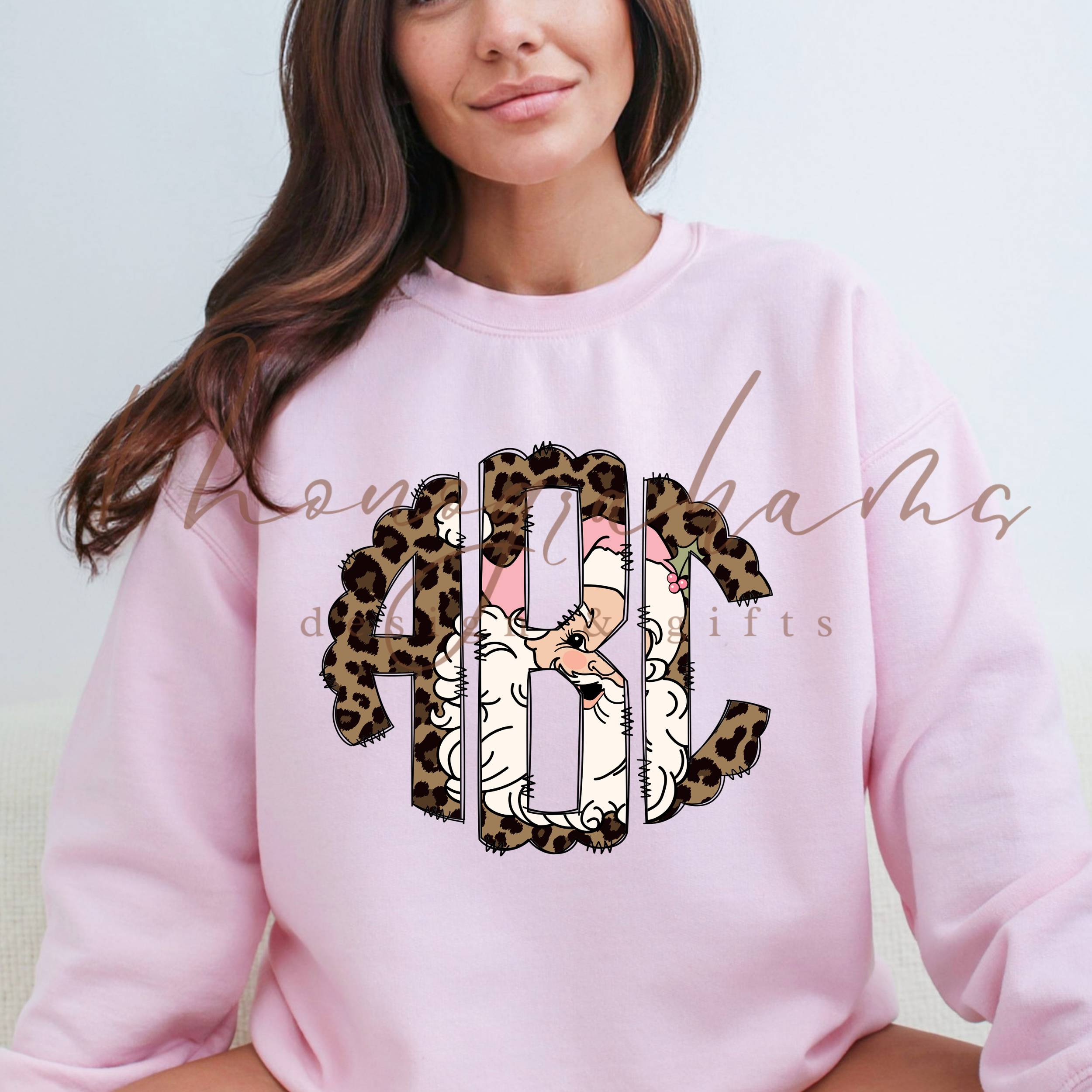 Santa Leopard Monogram